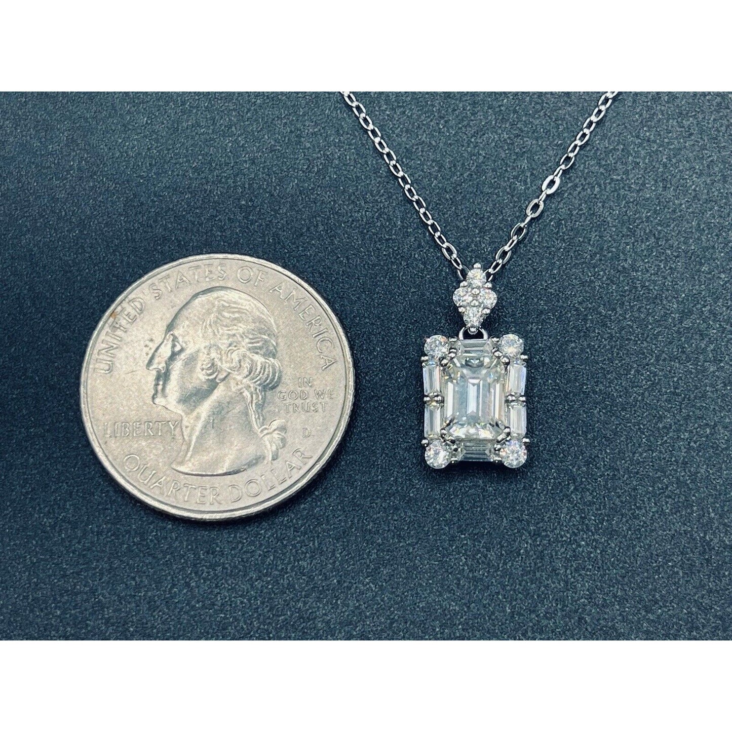 18” New Condition Moissanite Pendant Necklace GRA