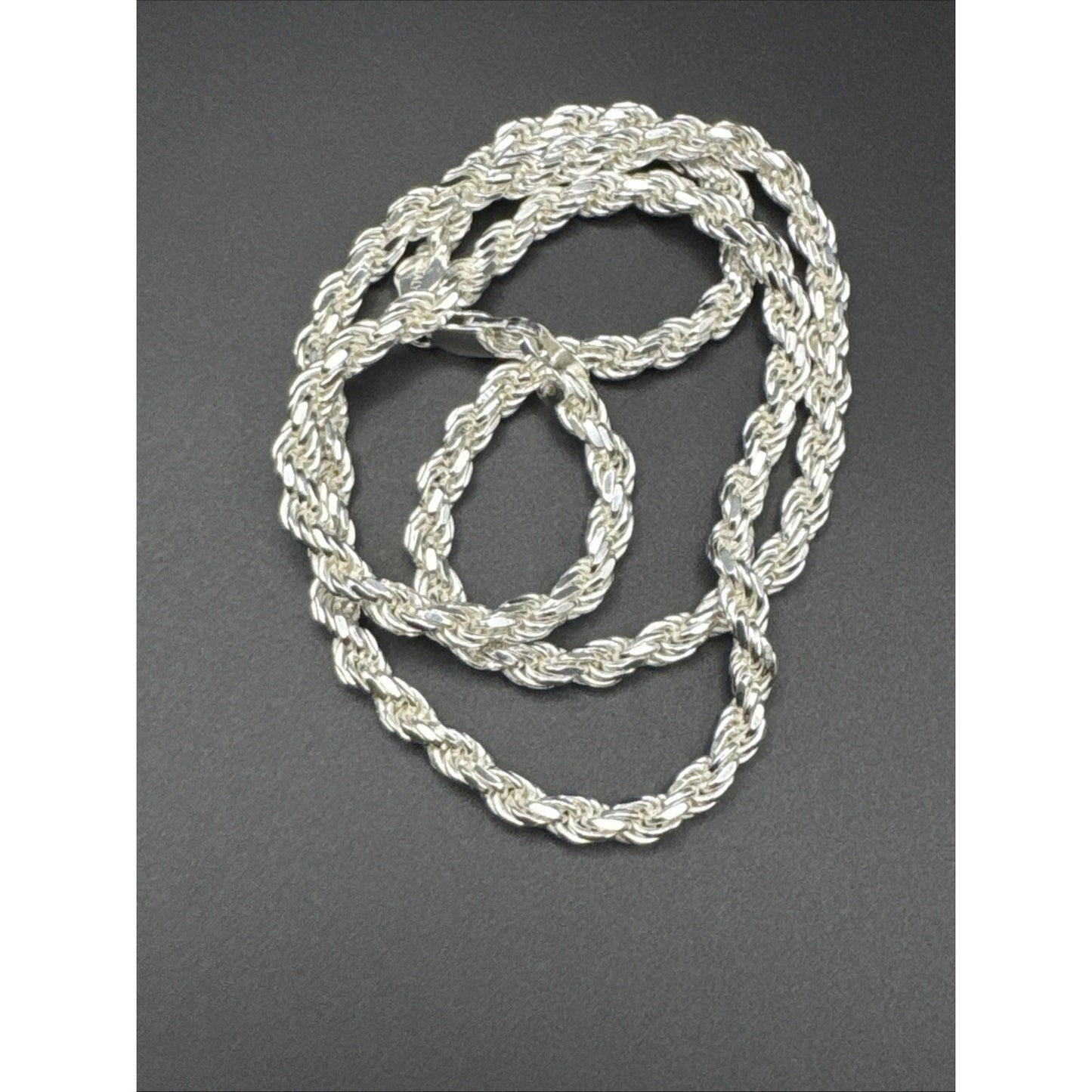 5mm 22” New Condition Sterling Silver Rope Chain Necklace 42g