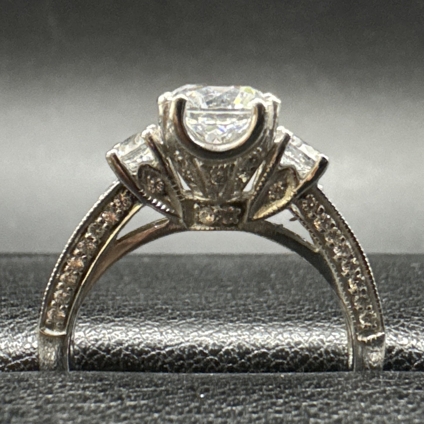 Sterling Silver CZ Vintage Style Engagement Ring 925 Size 6.5 N13
