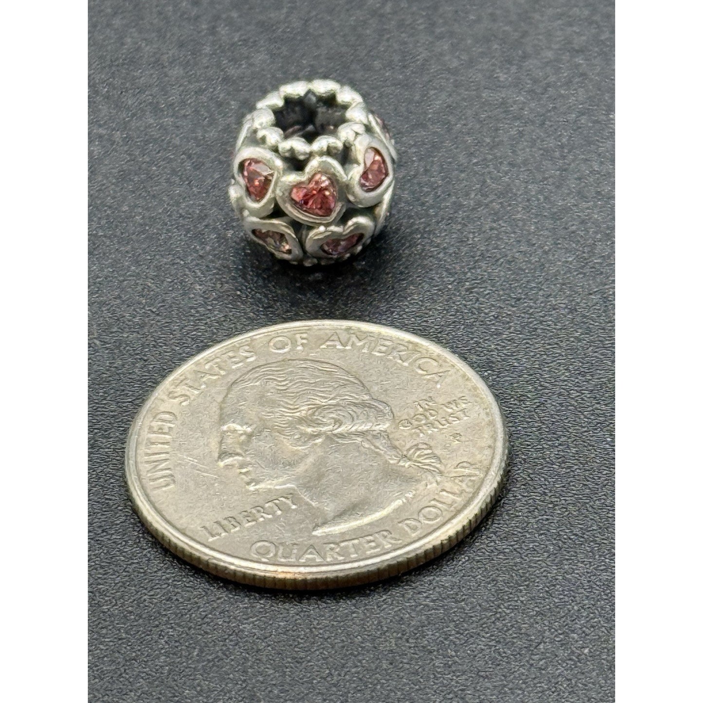 Pandora Sterling Silver Pink CZ Heart Charm ALE Love All Around P12