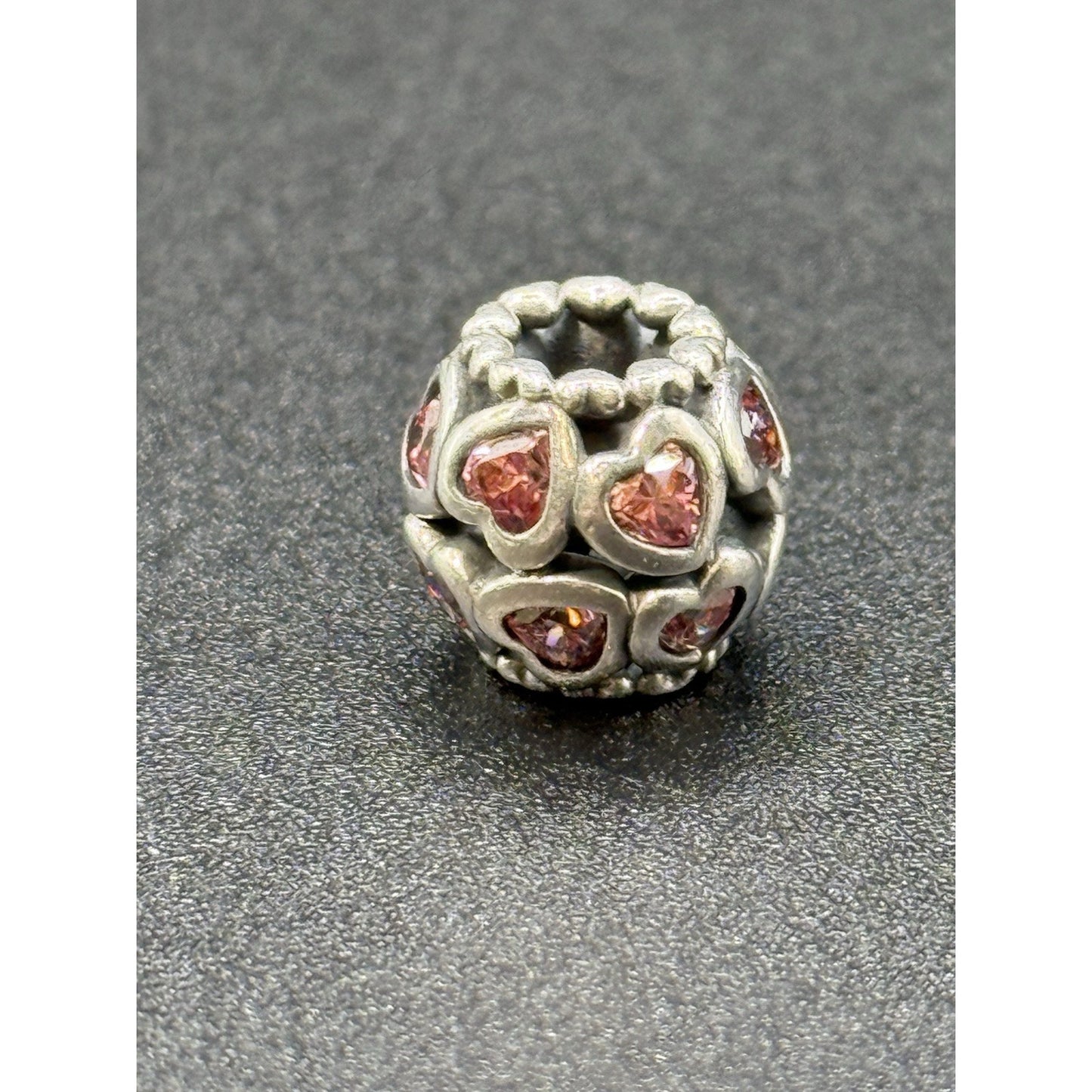 Pandora Sterling Silver Pink CZ Heart Charm ALE Love All Around P12
