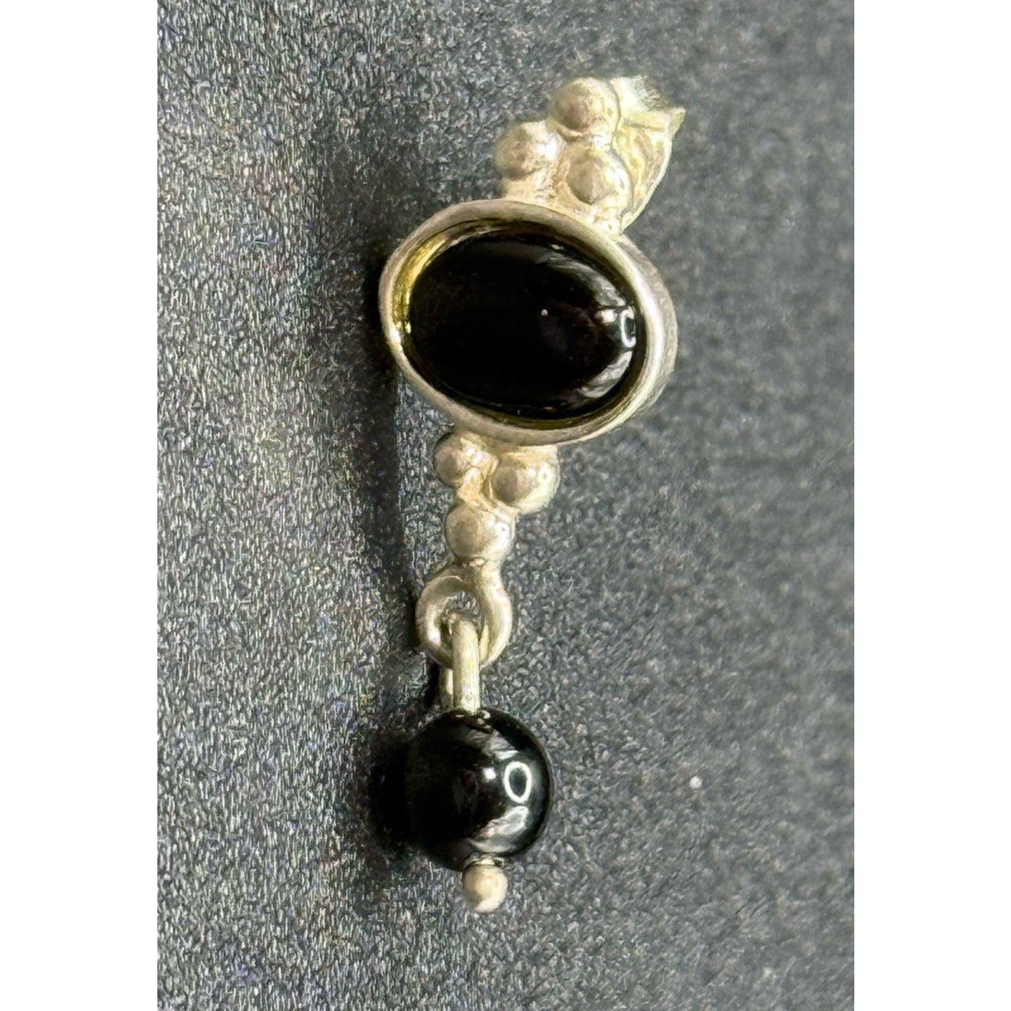 Sterling Silver Onyx Dangle Earrings 925 Q23