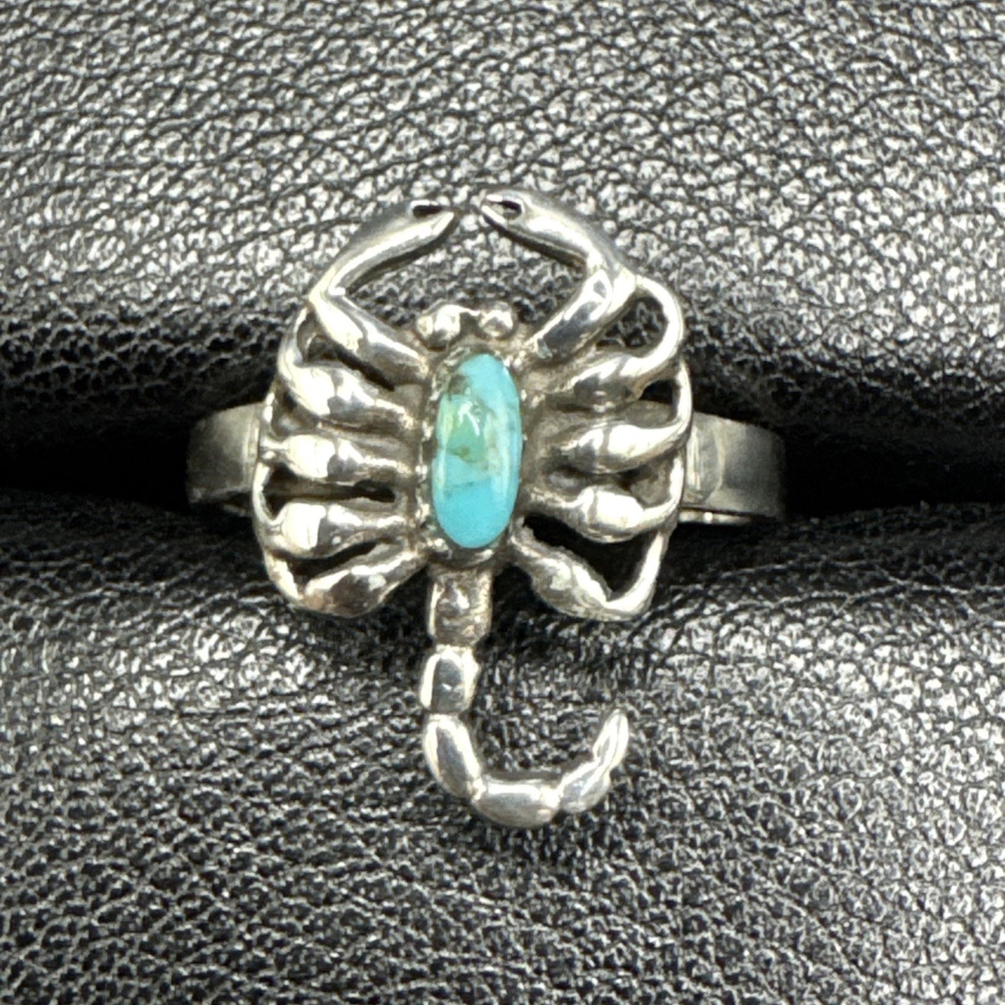 New Condition Sterling Silver Turquoise Scorpion Zodiac Ring 925 Size 7.00