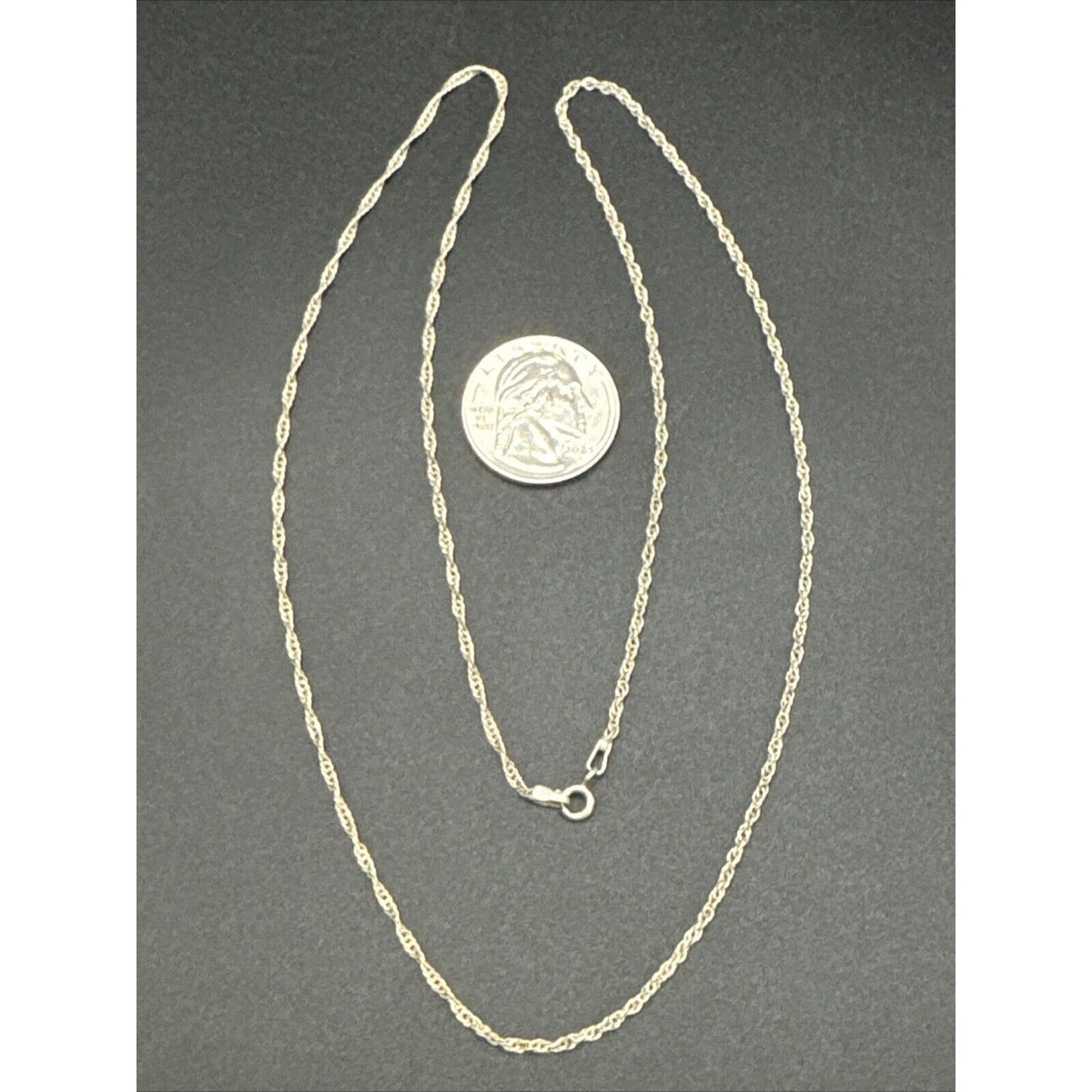 24" Vintage Sterling Silver Rope Chain Necklace 3g 925 K23