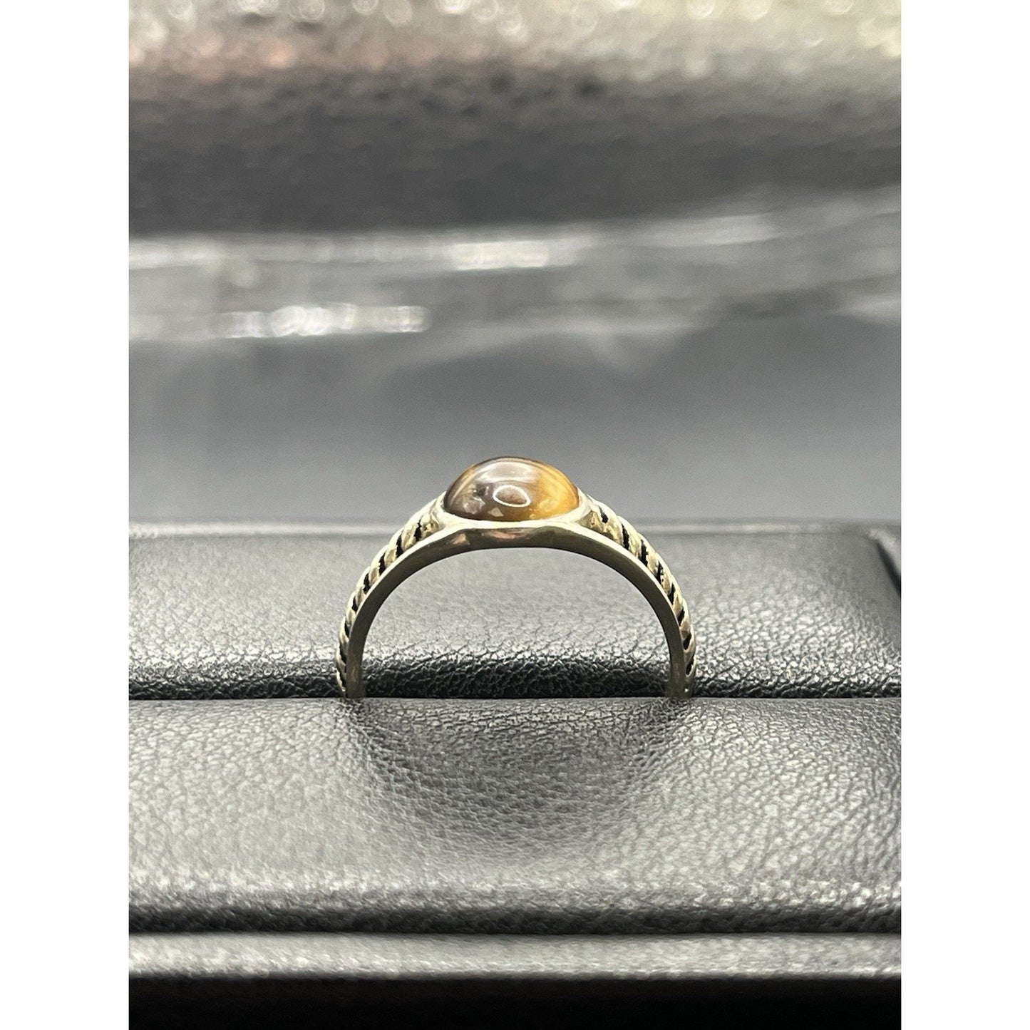Vintage Sterling Silver Tigers Eye Ring Size 8 W11