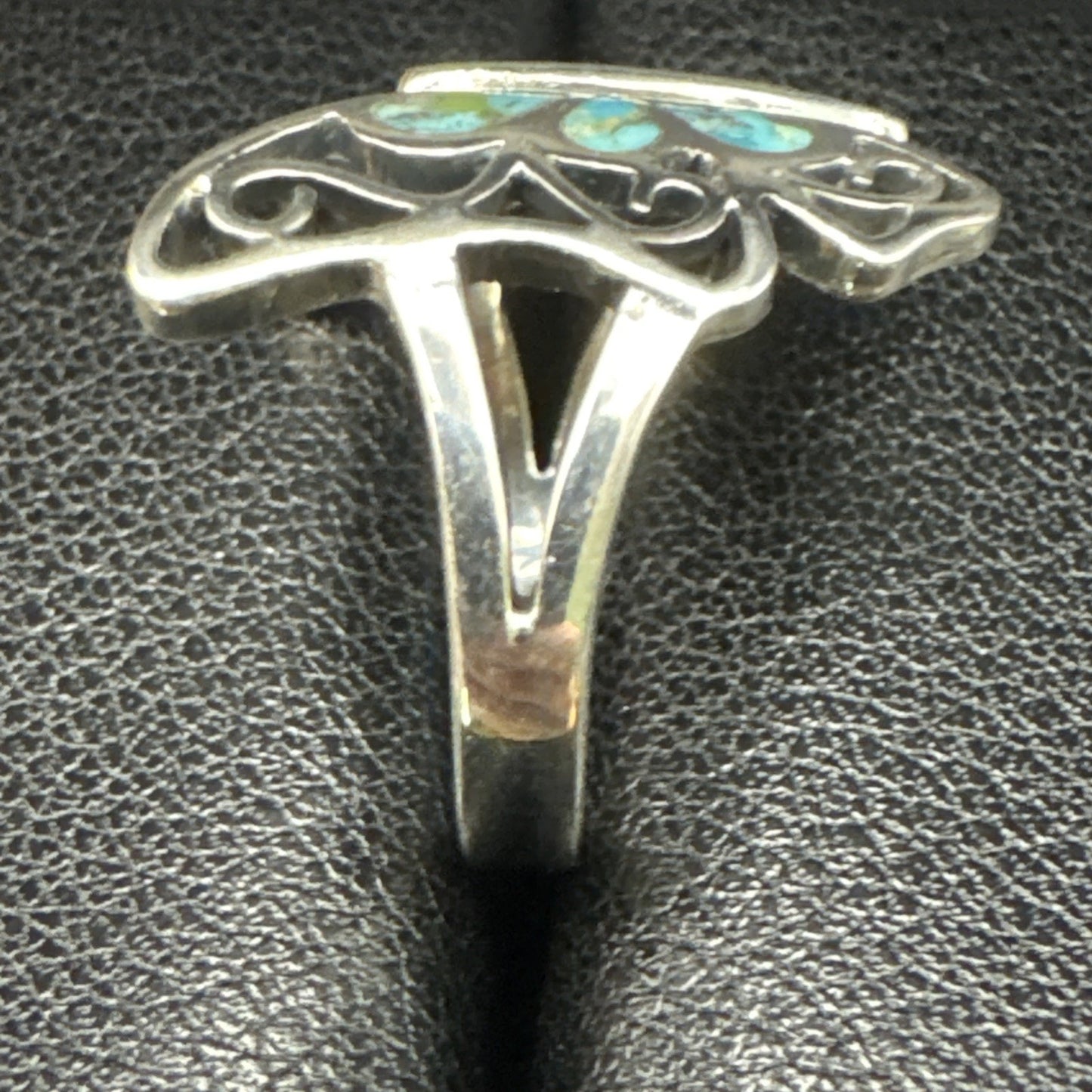 New Condition Sterling Silver Turquoise Butterfly Ring Size 7
