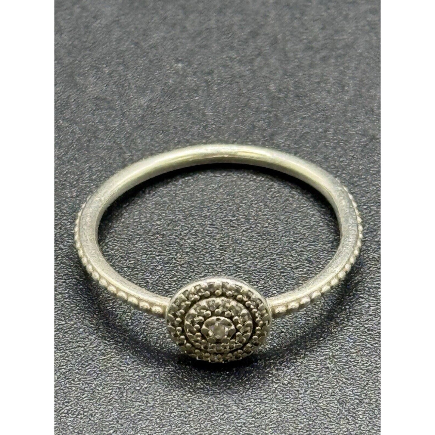 Pandora Sterling Silver Cubic Zirconia Ring Size 8.75 925 M27