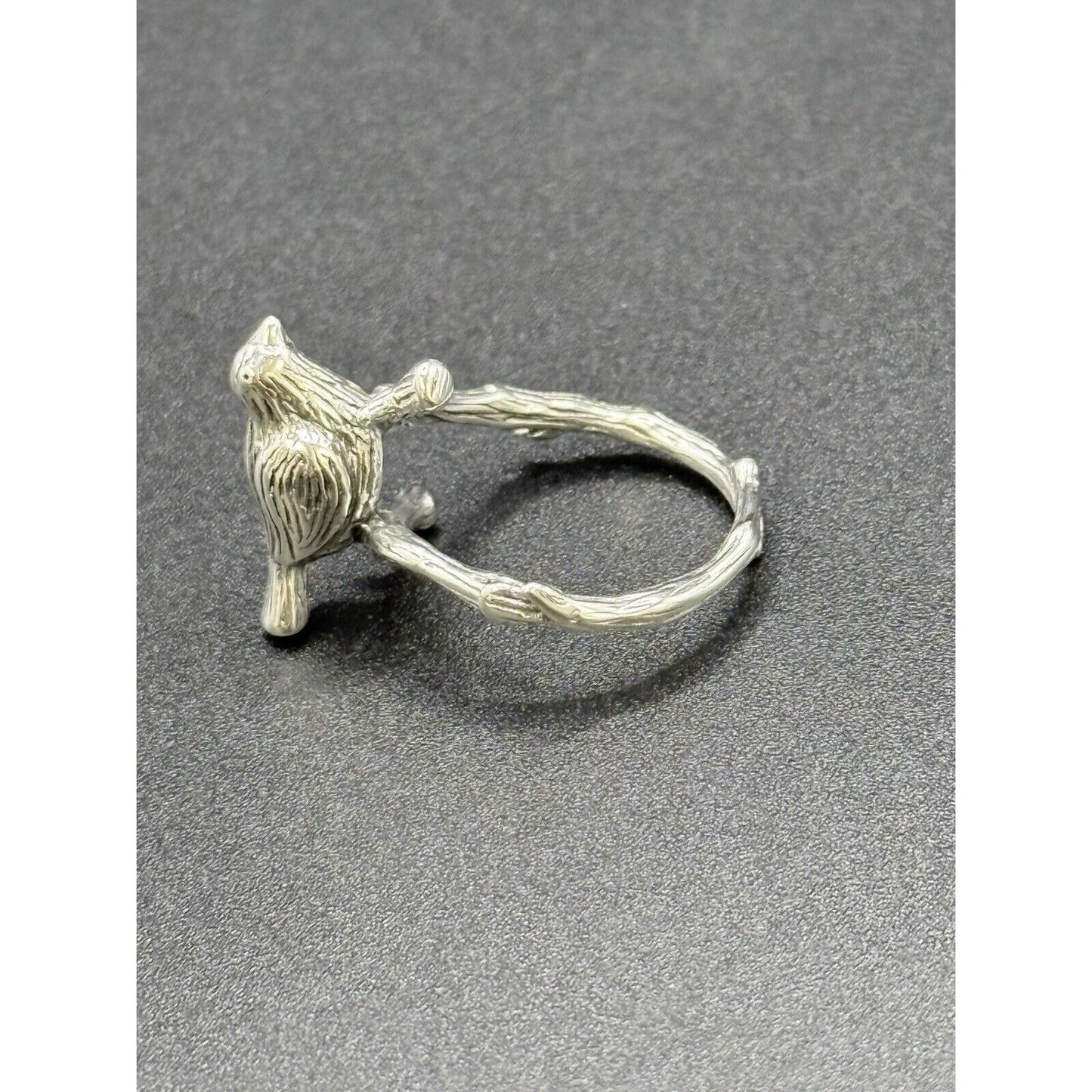 New Condition Sterling Silver Bird On A Branch Ring Size 6.50 925