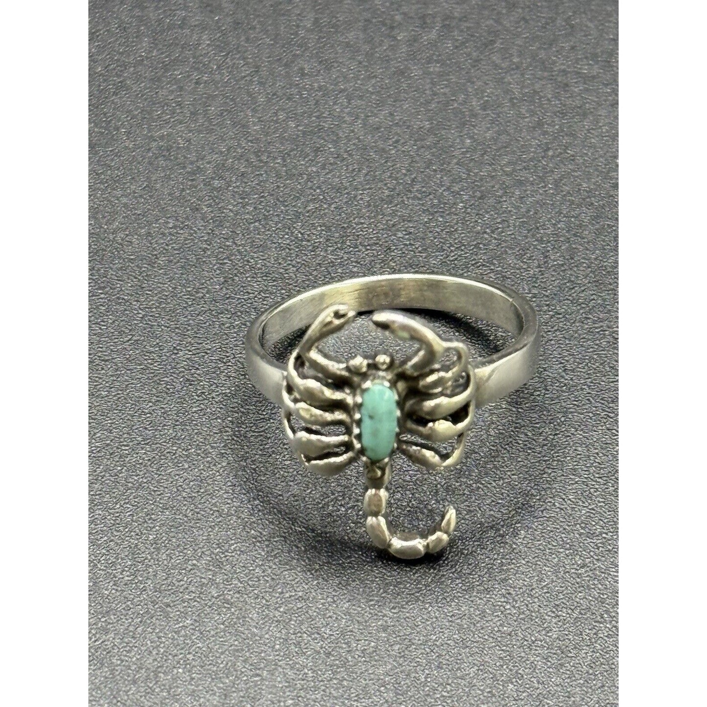 New Condition Sterling Silver Turquoise Scorpion Ring Size 6.50