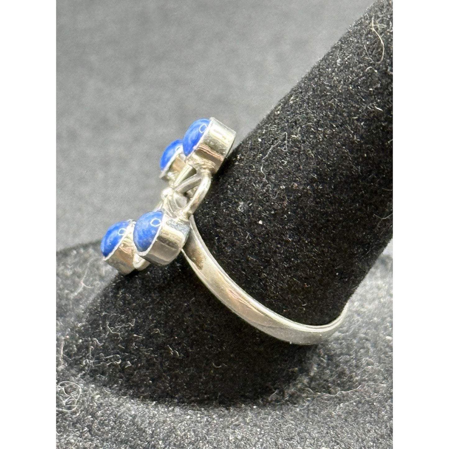 Excellent Used Condition Sterling Silver Multi Lapis Genuine Ring Size 7.00 P19
