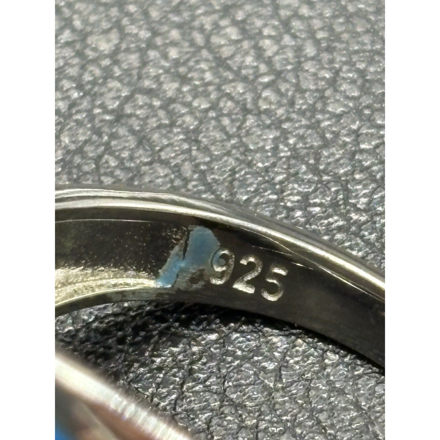 New Condition Two Tone Lab Blue Opal Ring Size 7
