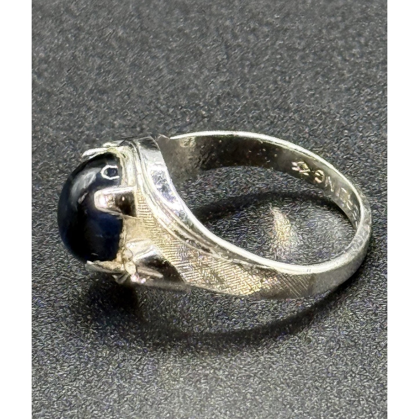 Vintage MCM Lab Star Sapphire Sterling Silver Ring Size 7.50 N13