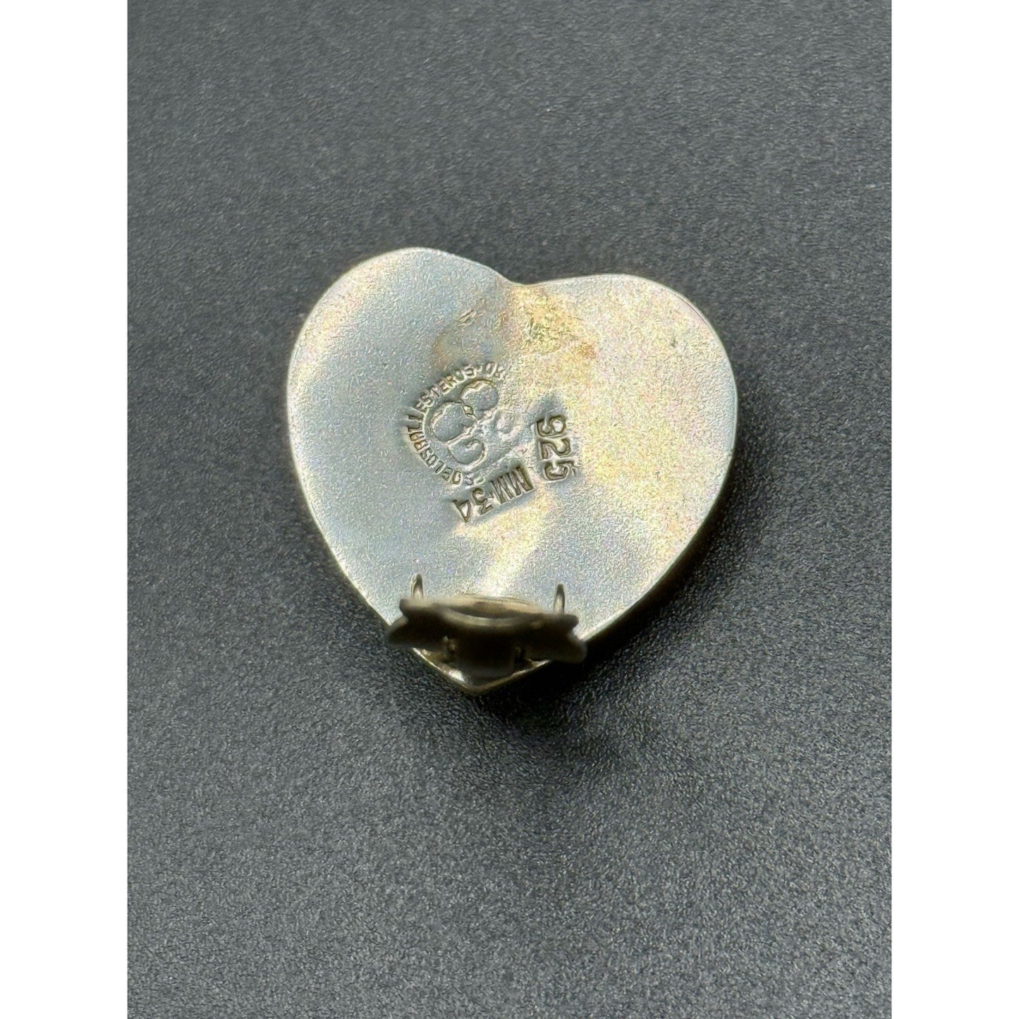Taxco Los Balleateros Onyx Heart Clipon Earrings MM34 925 Q21
