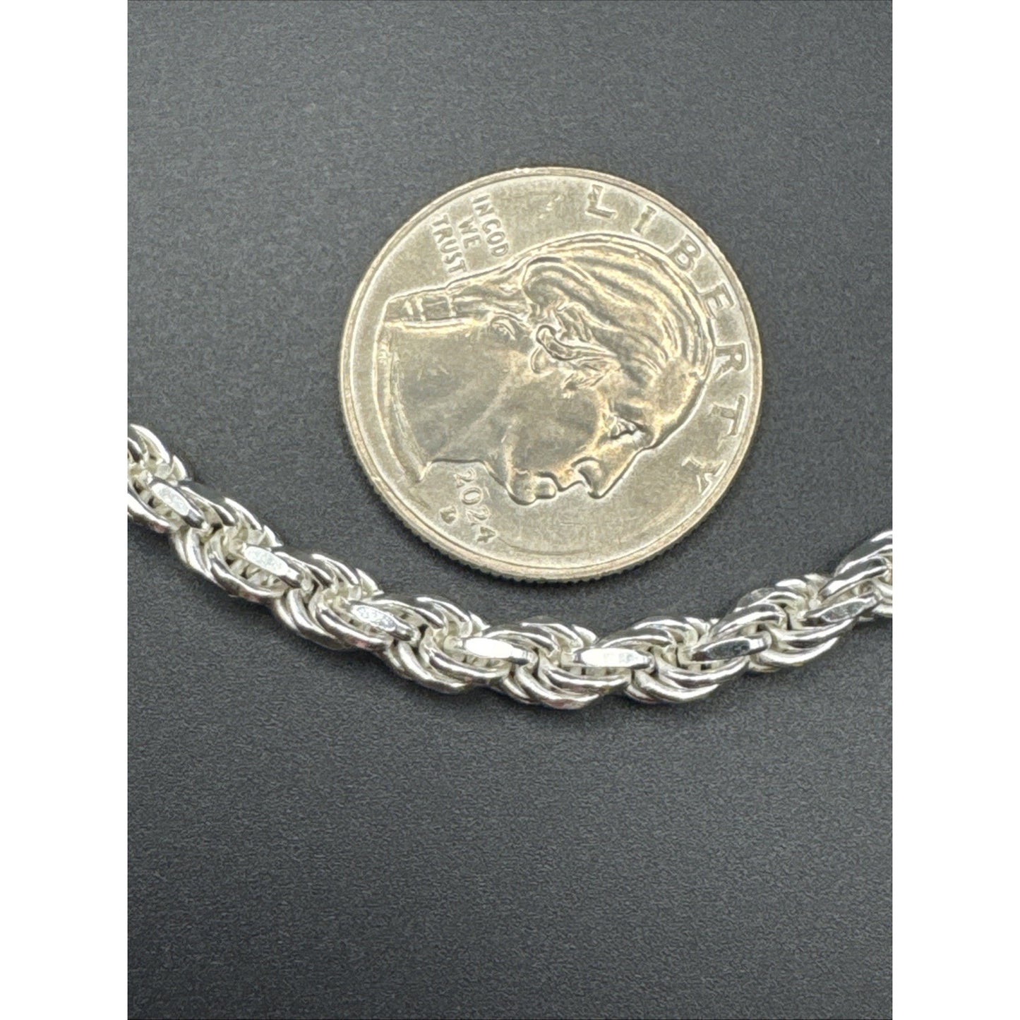 5mm 22” New Condition Sterling Silver Rope Chain Necklace 42g