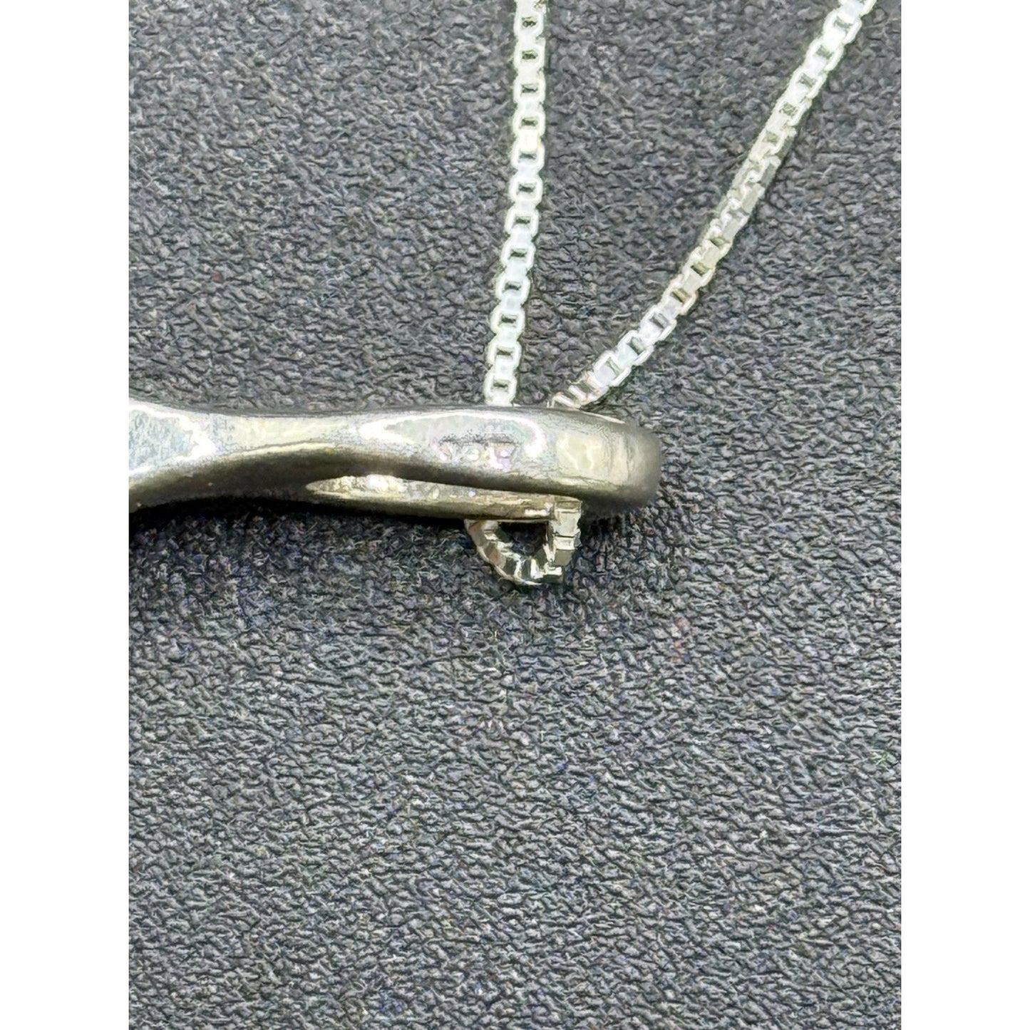 18” Sterling Silver Modernist Amber Pendant Necklace 925 P10