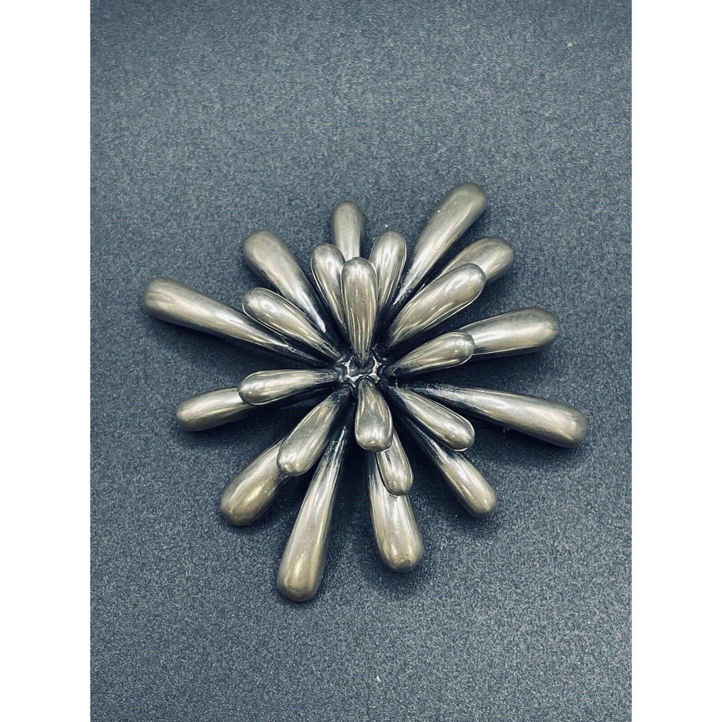 Zina Vintage Modernist Sterling Silver Firework 37 Grams Brooch Pin 925 L9