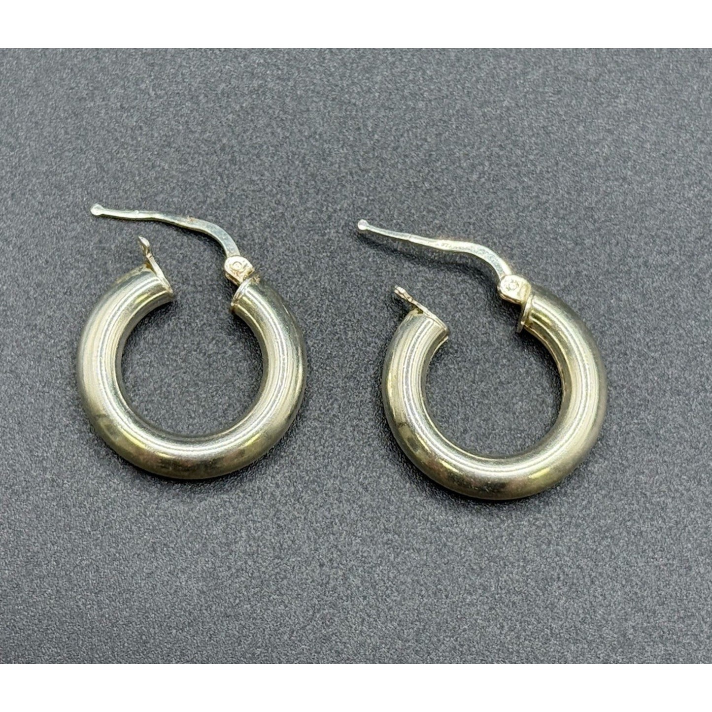22MM Sterling Silver Tube Hoop Earrings 5MM 925