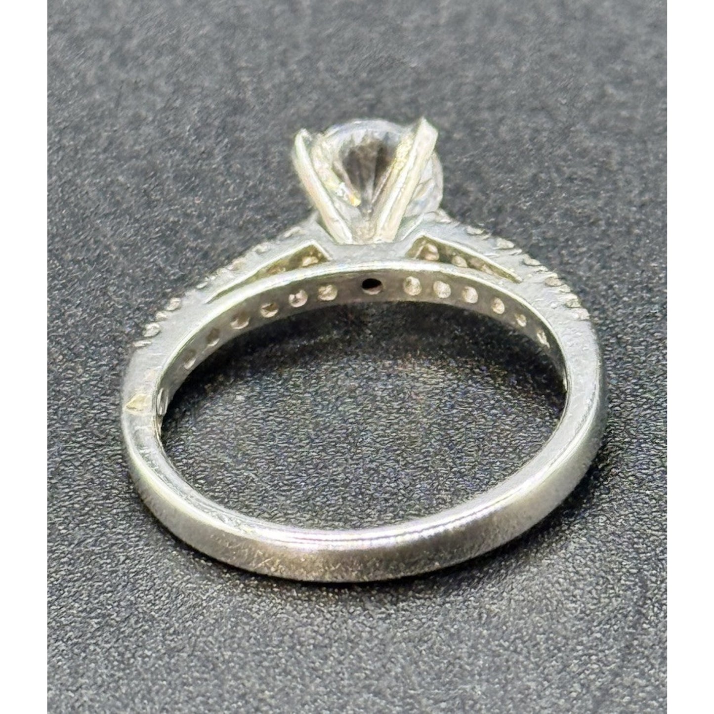EUC Sterling Silver Cubic Zirconia Engagement Ring Size 6.50 P5
