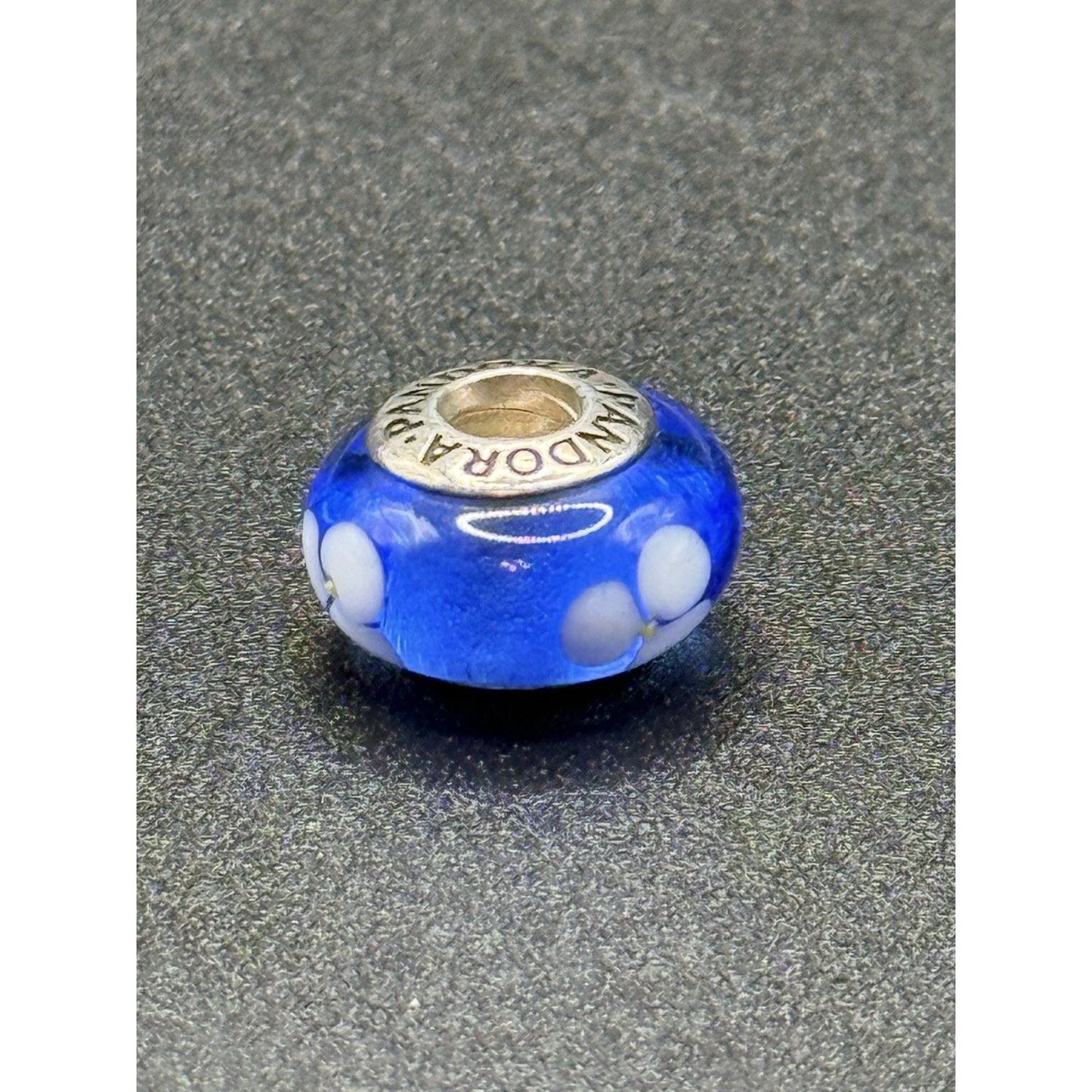 Pandora Blue Murano Glass Flower Charm N19