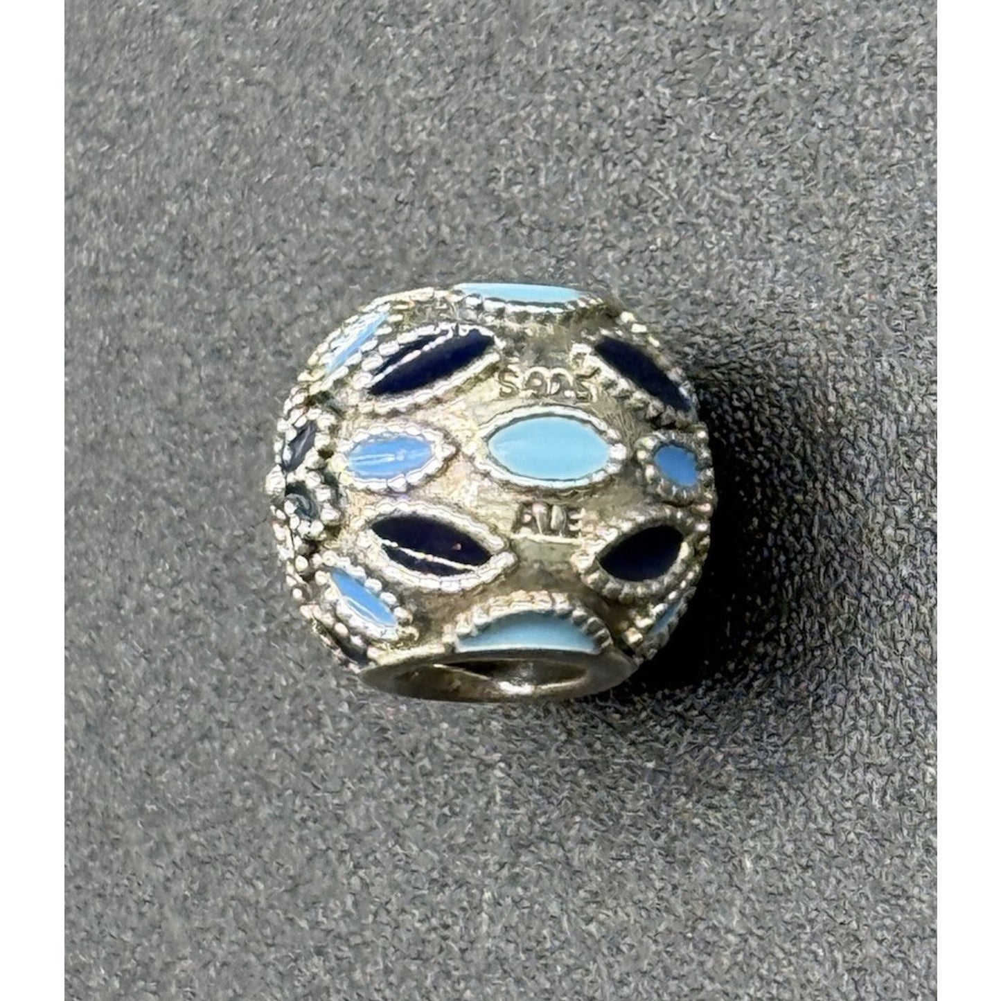 Pandora Sterling Silver Enamel Blue Snowflakes Charm ALE P12