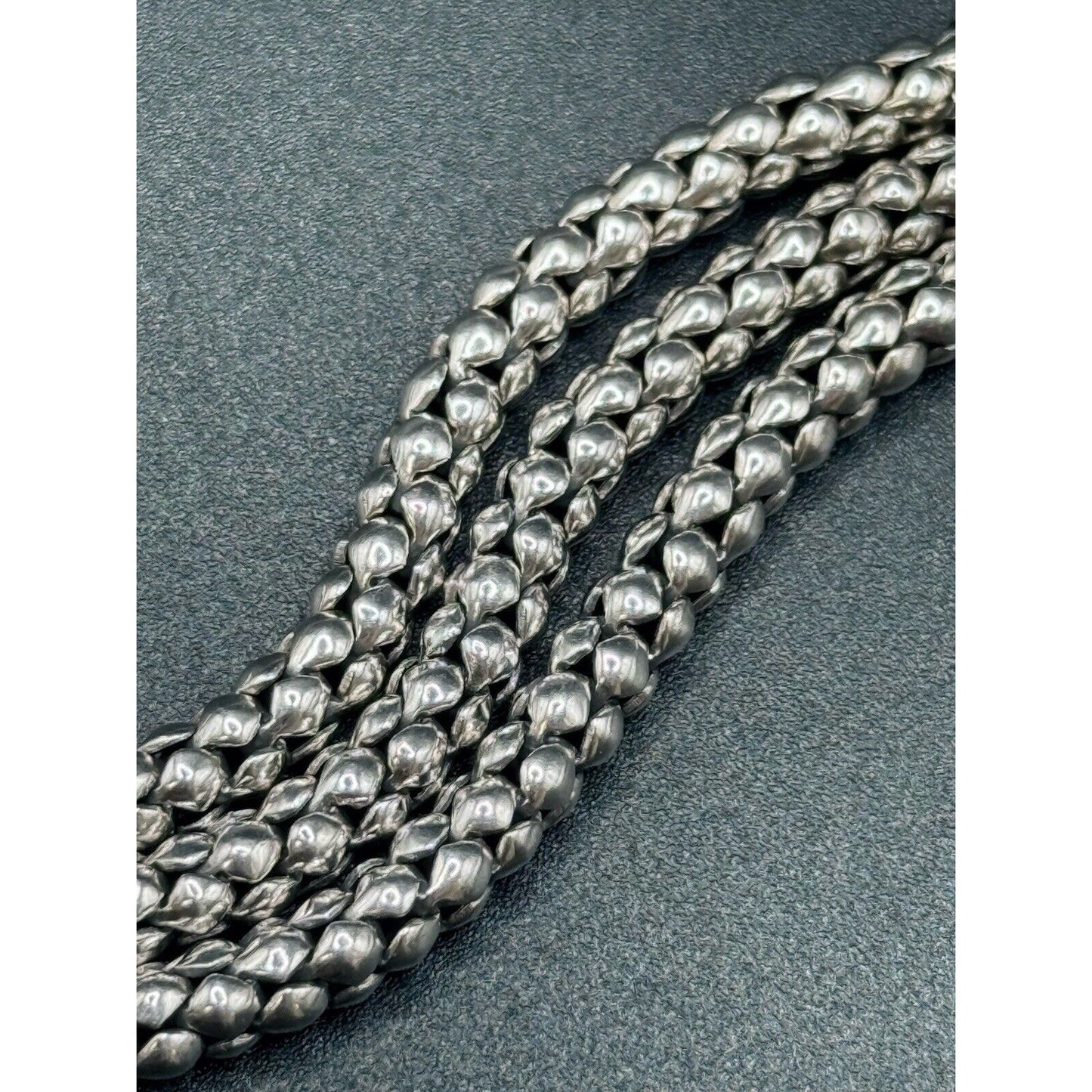 7.5" Vintage Sterling Silver Triple Strand Bracelet 45 Grams M15