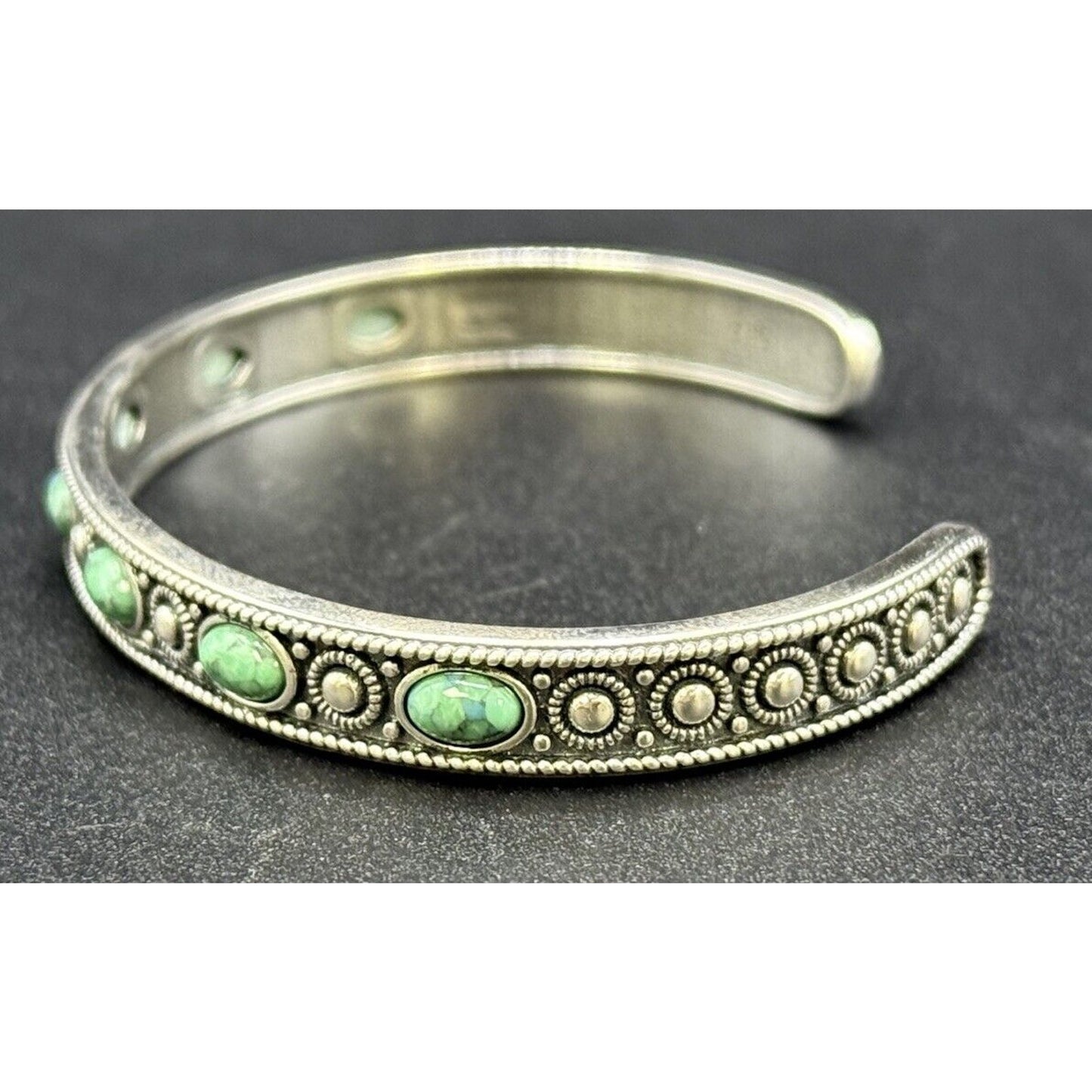 New Condition 7” Sterling Silver Genuine Turquoise Cuff Bracelet