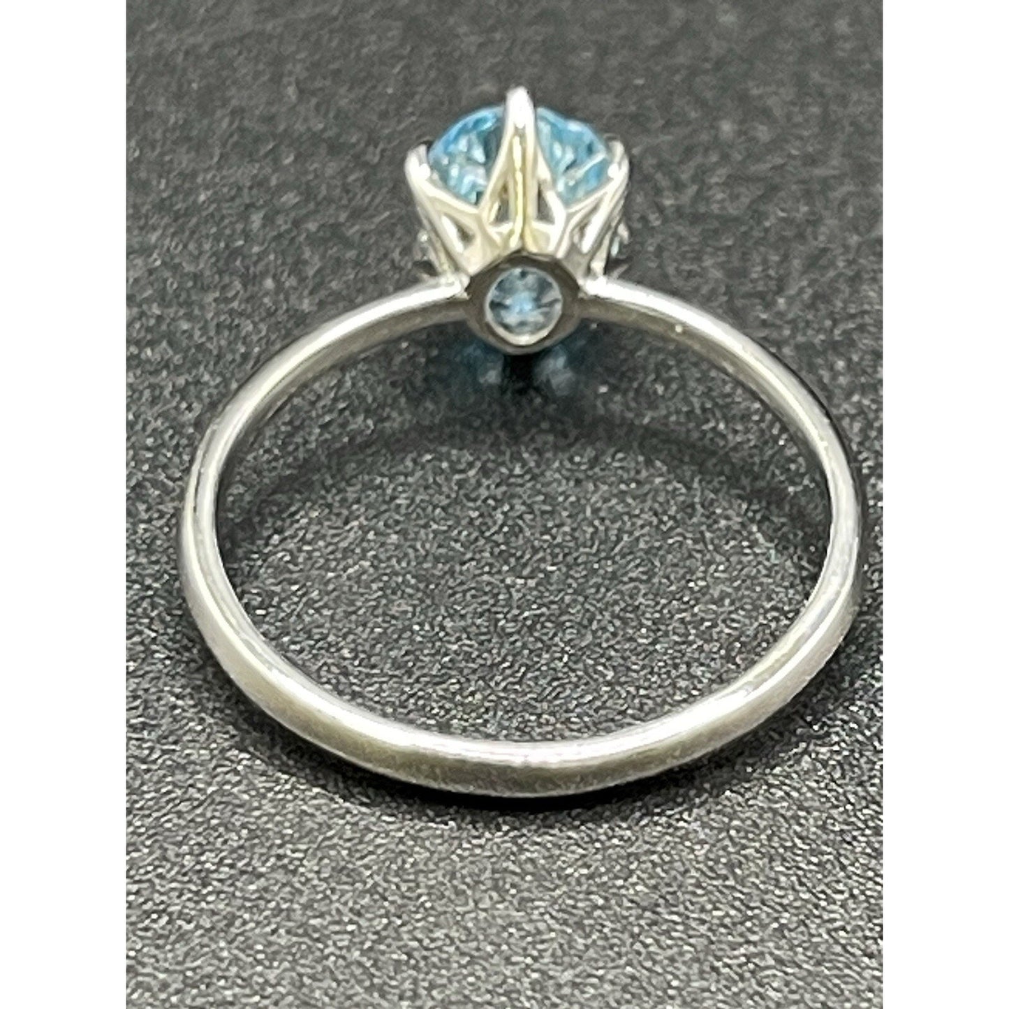 New Condition Sterling Silver Genuine Blue Topaz 8x6MM Size 7.00