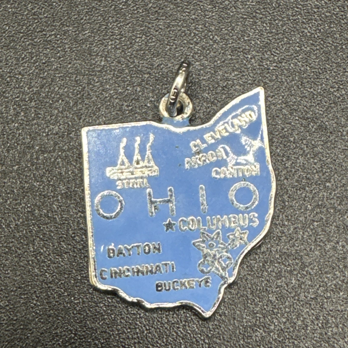 Vintage Sterling Silver Blue Enamel Charm 925 P2
