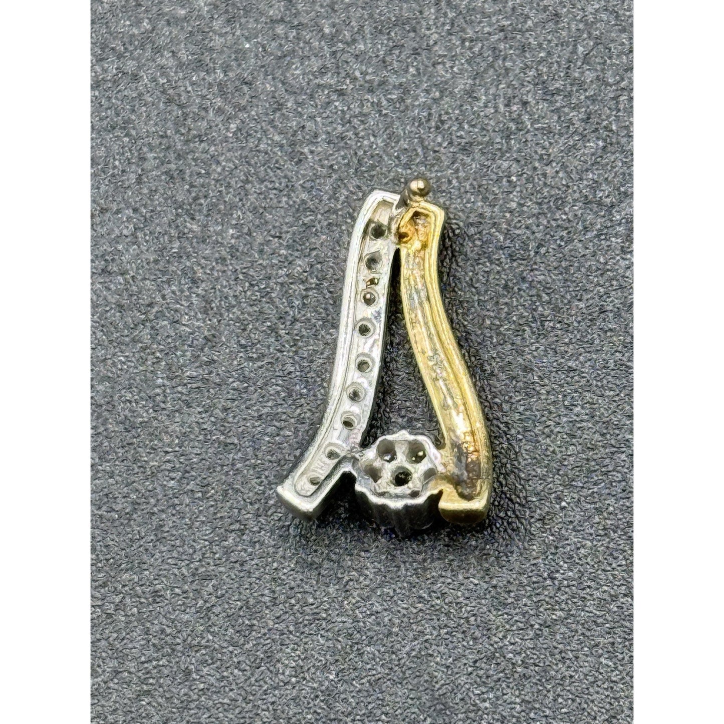Two Tone Sterling Silver Cubic Zirconia Dangle Earrings 925 P3