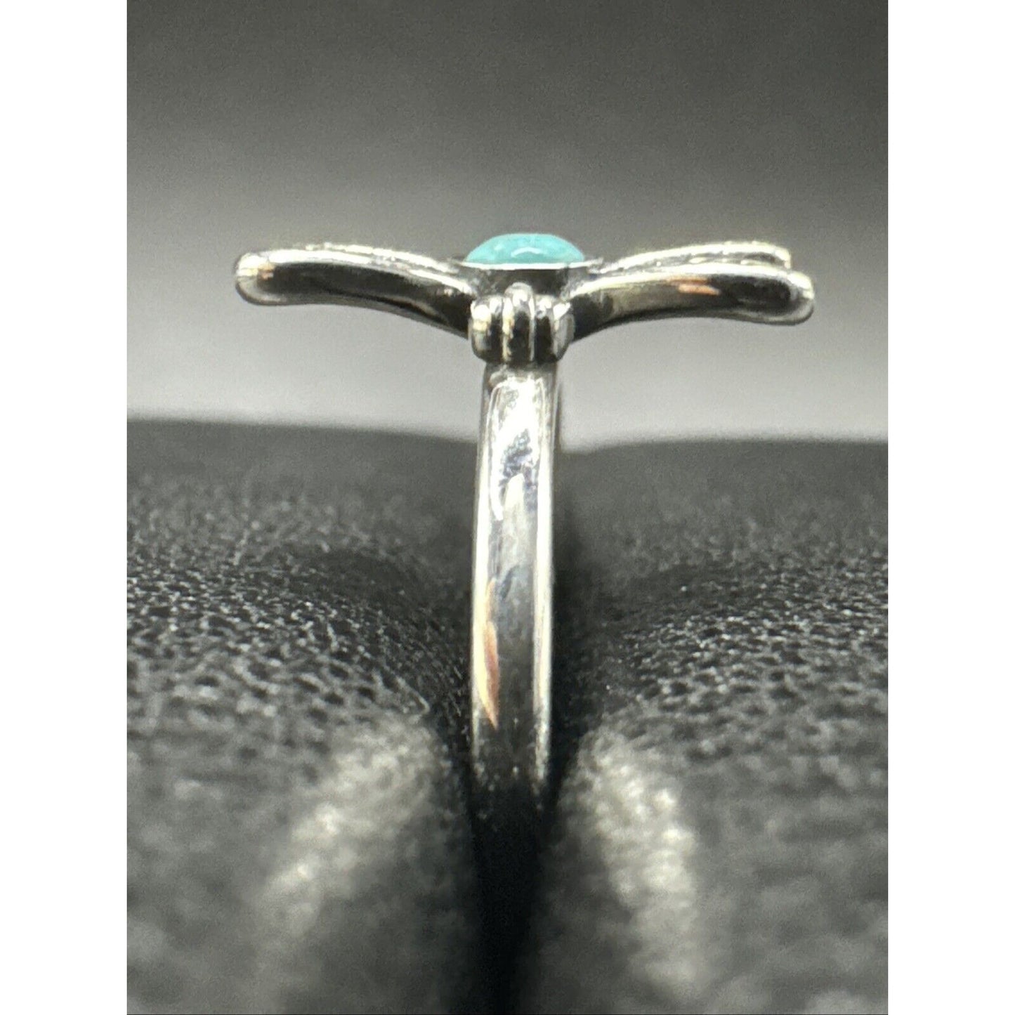 New Condition Sterling Silver Turquoise Dragonfly Ring 925 Size 7
