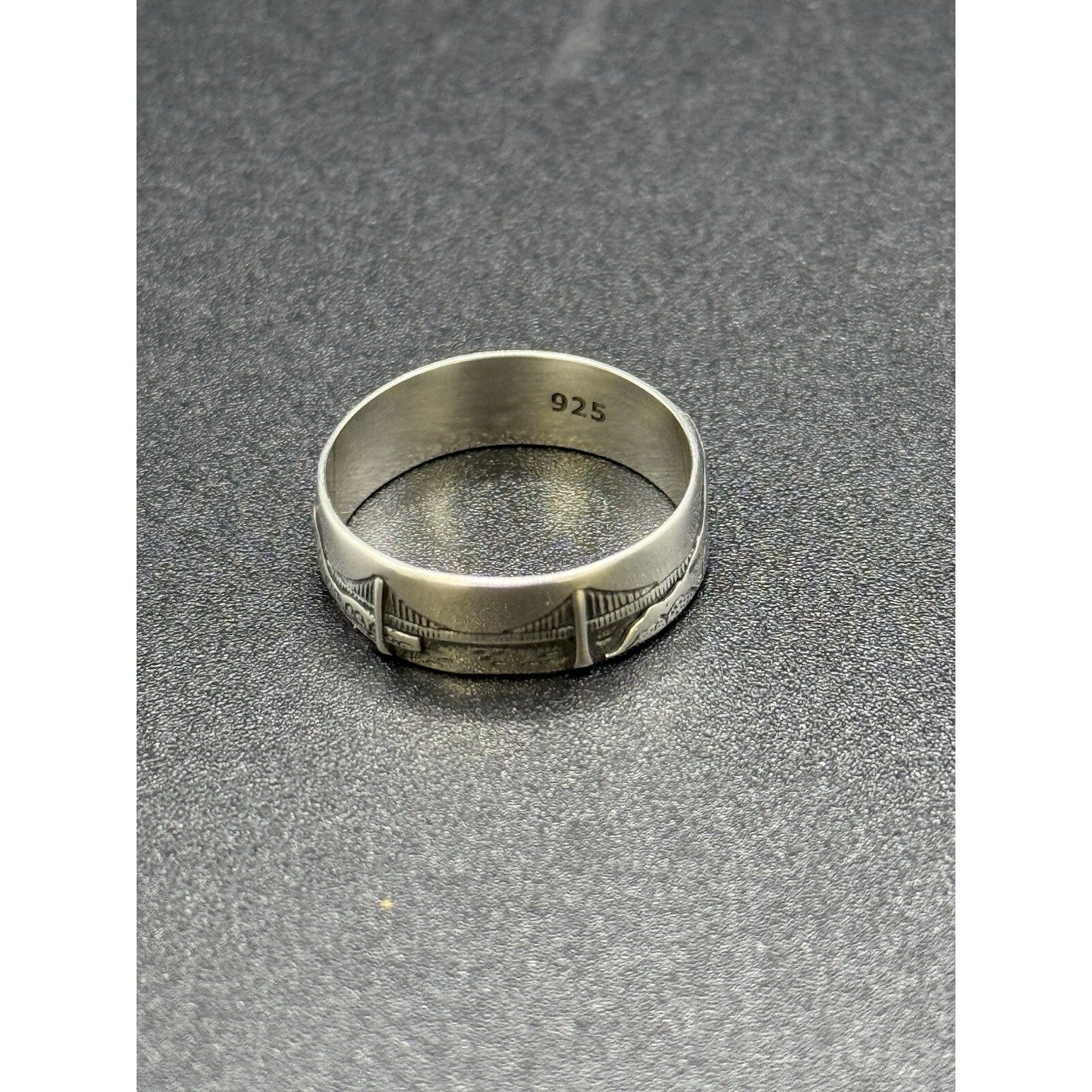 New Condition Sterling Silver Golden Gate Bridge Nature Ring Size 6.50