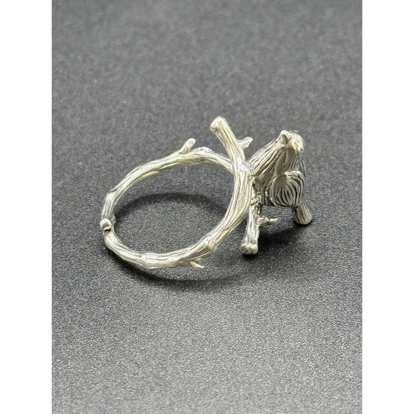 New Condition Sterling Silver Bird On A Branch Ring Size 6.50 925