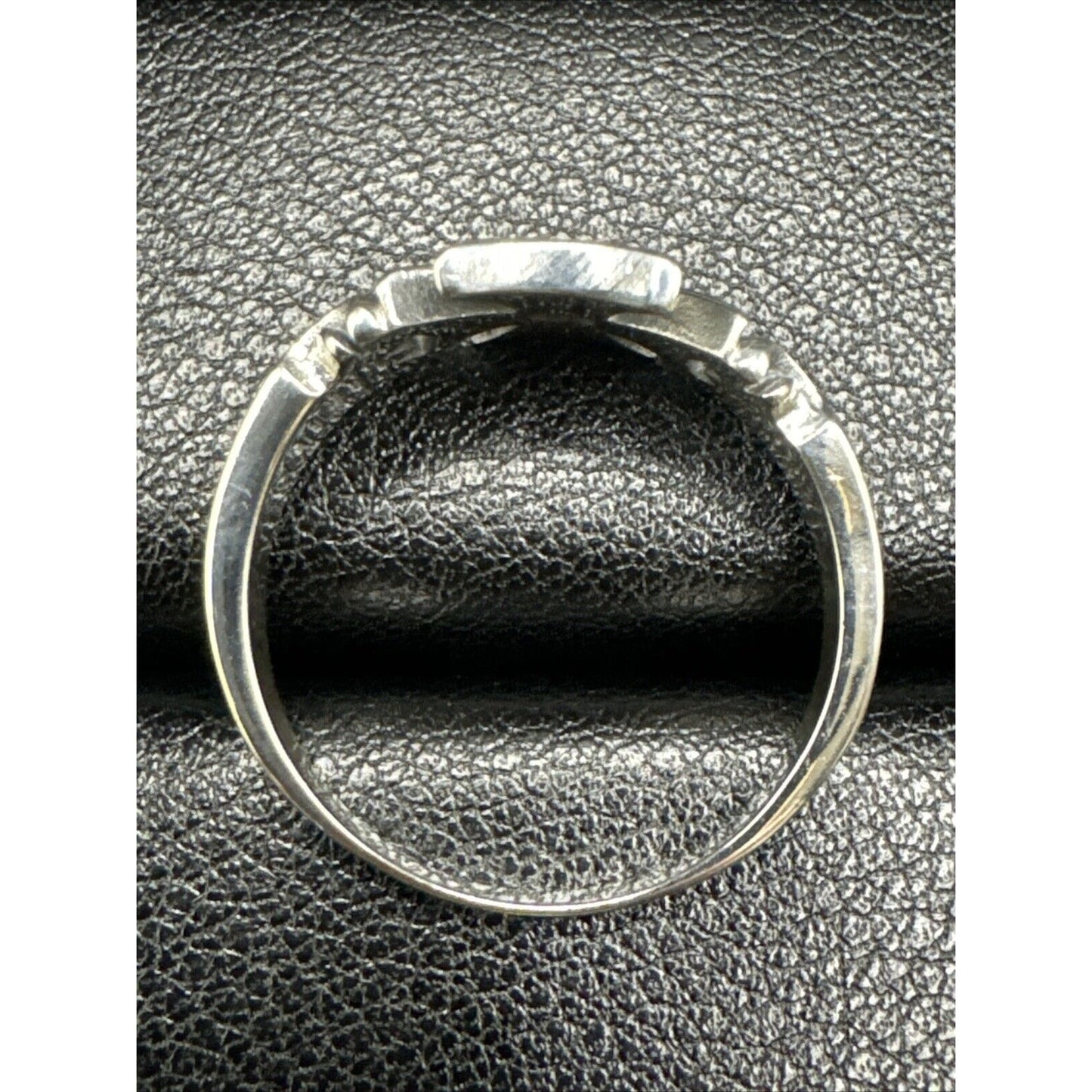 New Condition Sterling Silver Gents Iron Cross Ring 925 Size 11