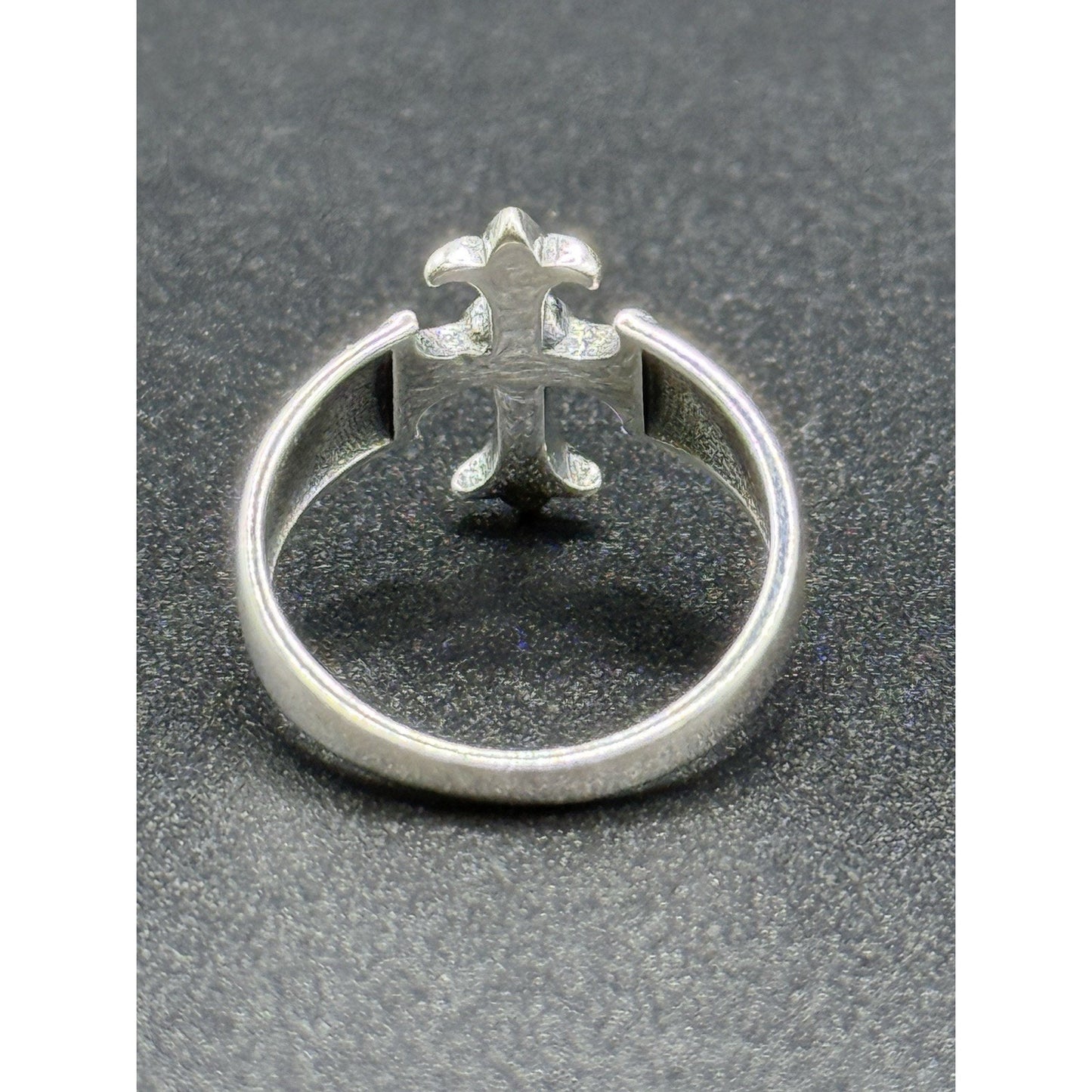 New Condition Sterling Silver Moonstone Cross Ring Size 7.00 925