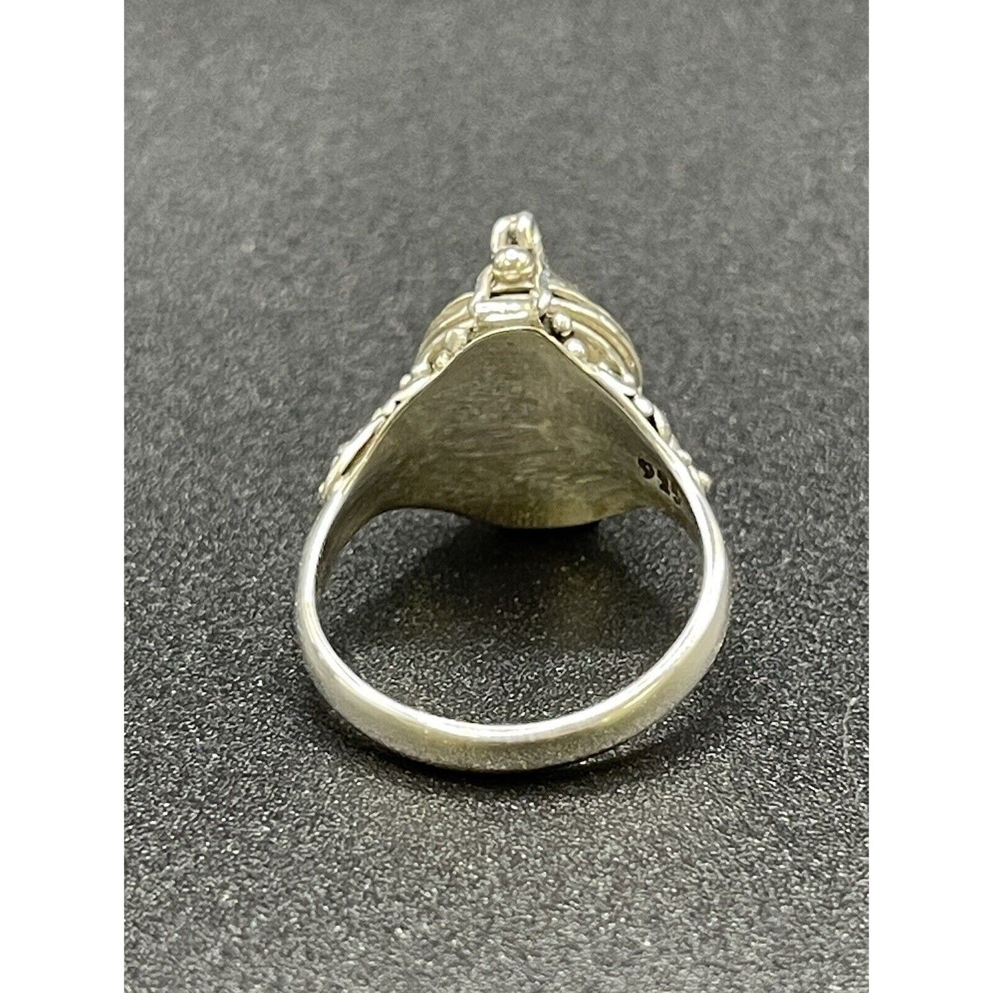New Condition Sterling Silver Genuine Lapis Lazuli Poison Ring Size 7.00