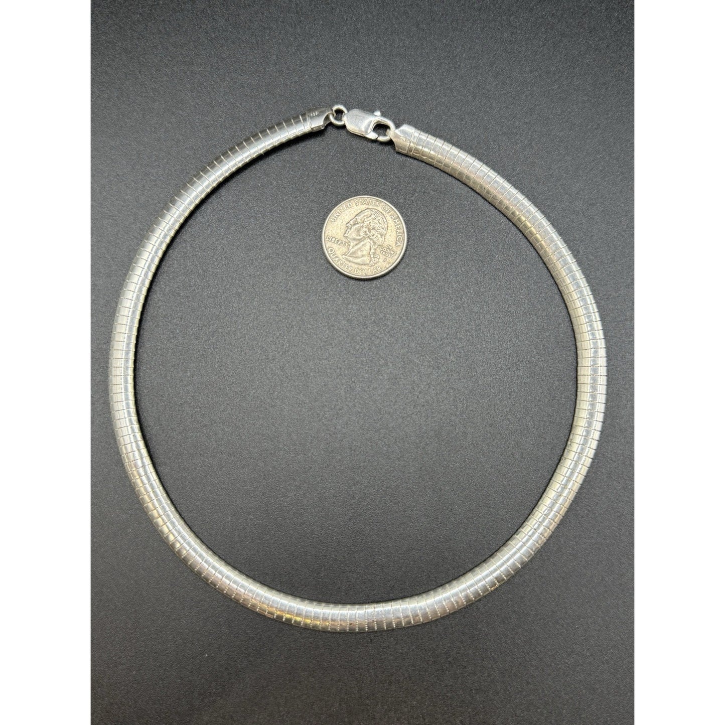 16” Sterling Silver Omega Style Collar Necklace 34 Grams P5
