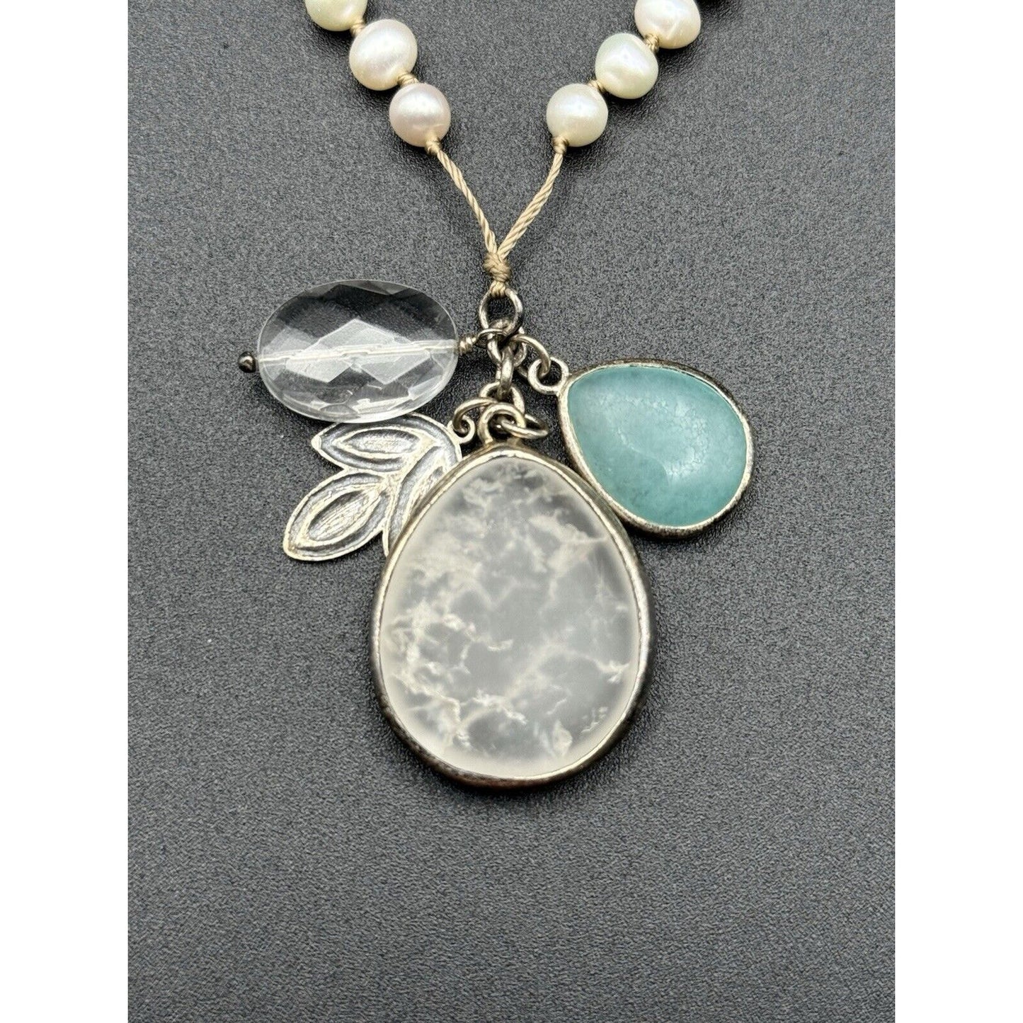 Silpada 30” Multi Gemstone Necklace Pearl Crystal N11