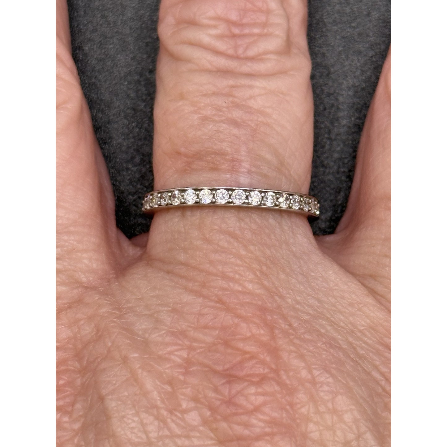 Sterling Silver Cubic Zirconia Eternity Band Size 8.75 925 P10