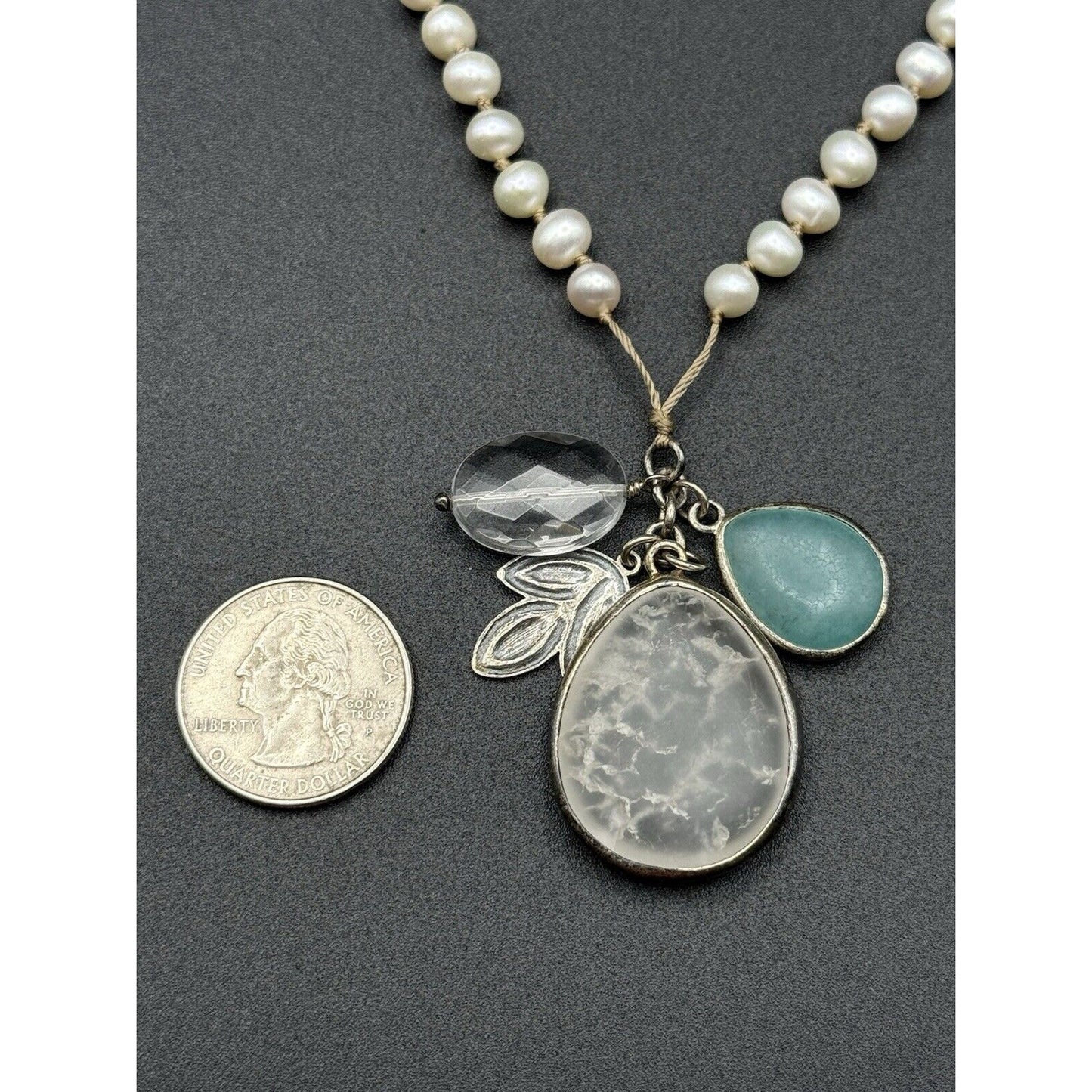 Silpada 30” Multi Gemstone Necklace Pearl Crystal N11