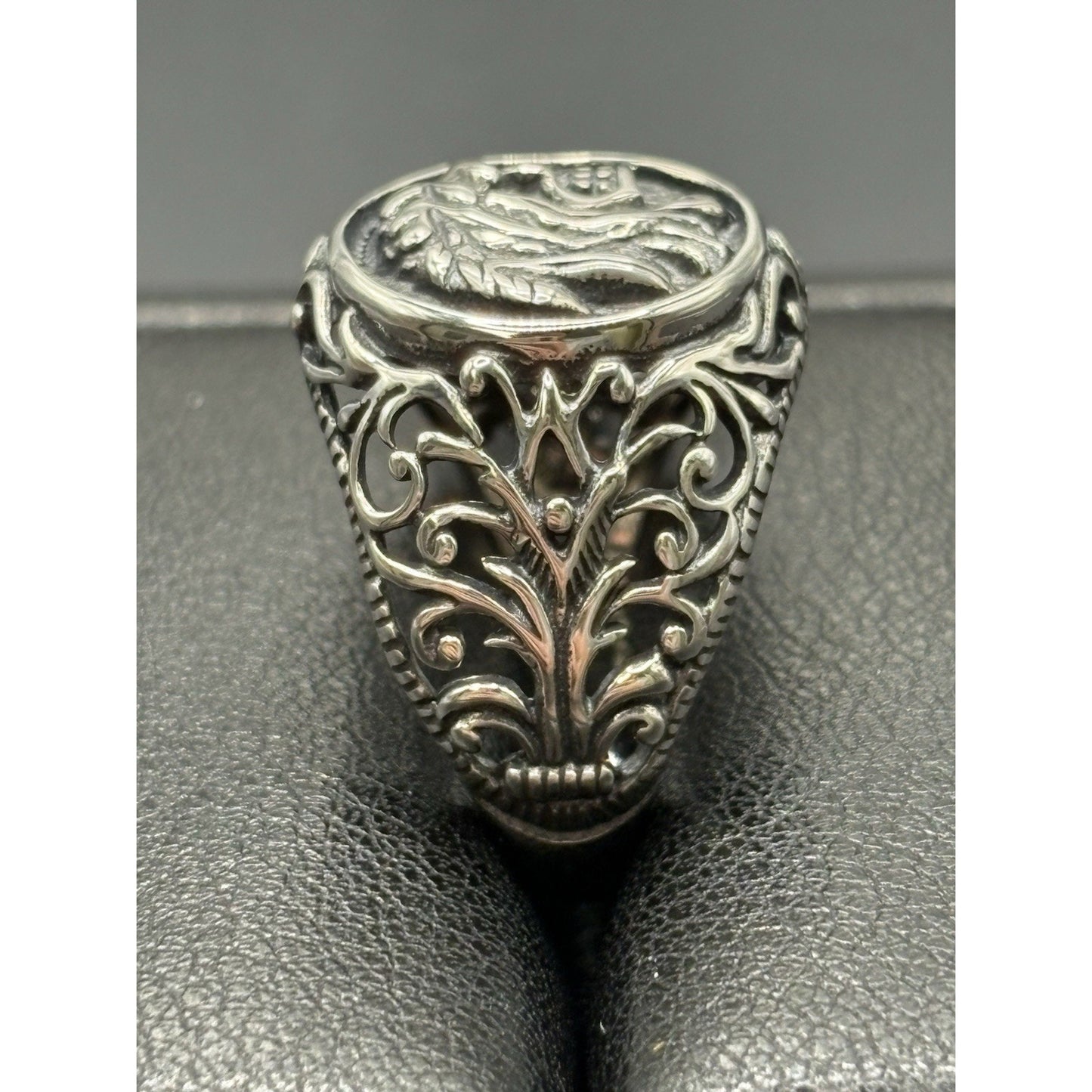 New Condition Sterling Silver Indian Skull Ring Size 10 925