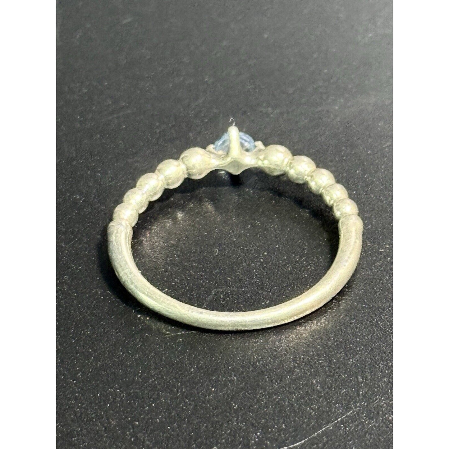 Pandora Sterling Silver Blue Topaz December Ring Size 9.00 M28