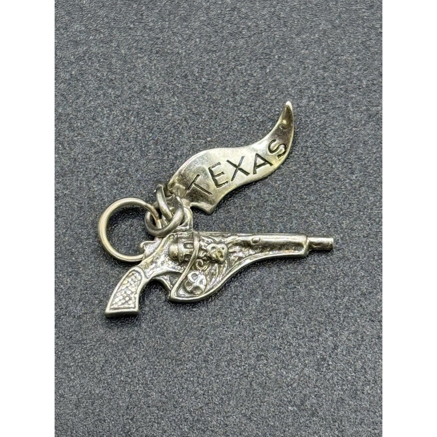 Vintage Sterling Silver Texas Pistol Revolver Charm 925 P3