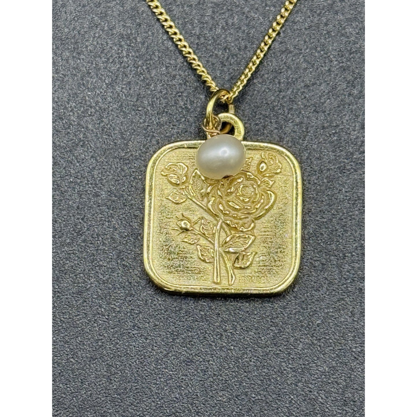 20” Gold Sterling Silver Pearl “Forever Love” Pendant Necklace 925 P3