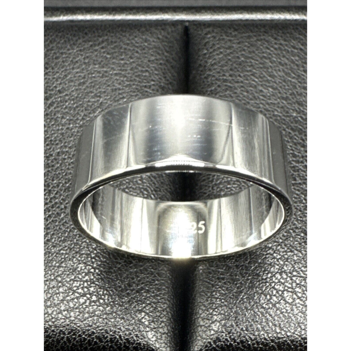 New Condition Sterling Silver Cigar Band Ring 8mm 925 Size 11.75