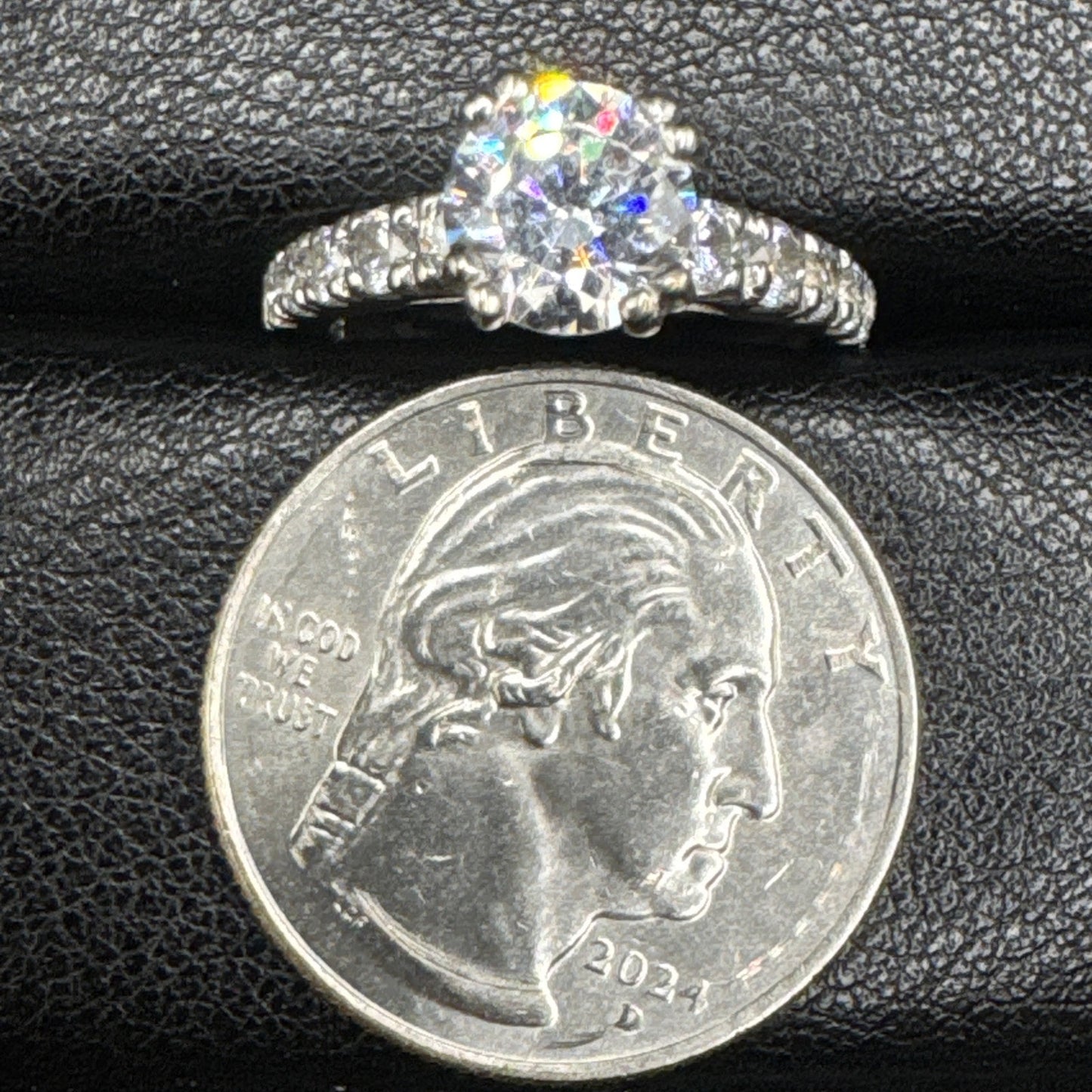EUC Sterling Silver CZ Engagement Ring 925 Size 6.25 #7 P2