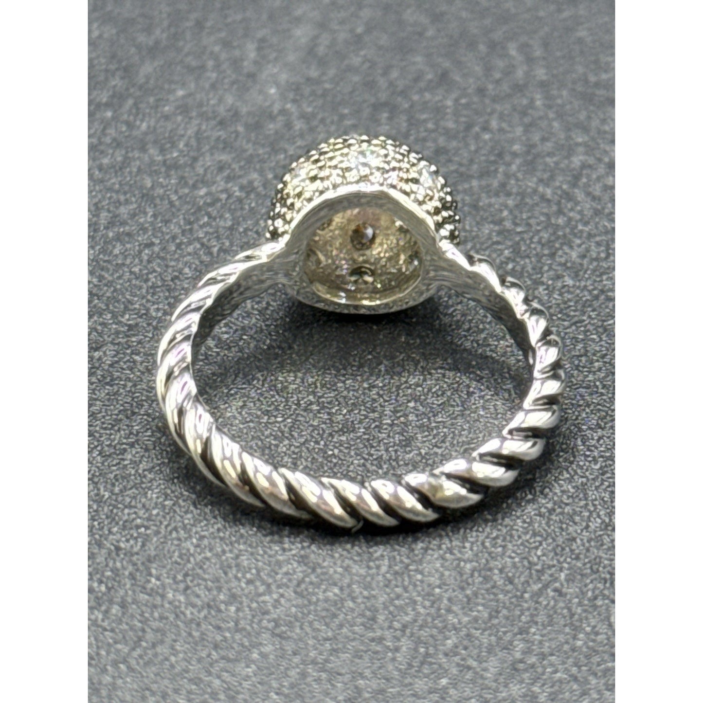 New Condition Sterling Silver Textured Rope Ball Ring Size 7.00