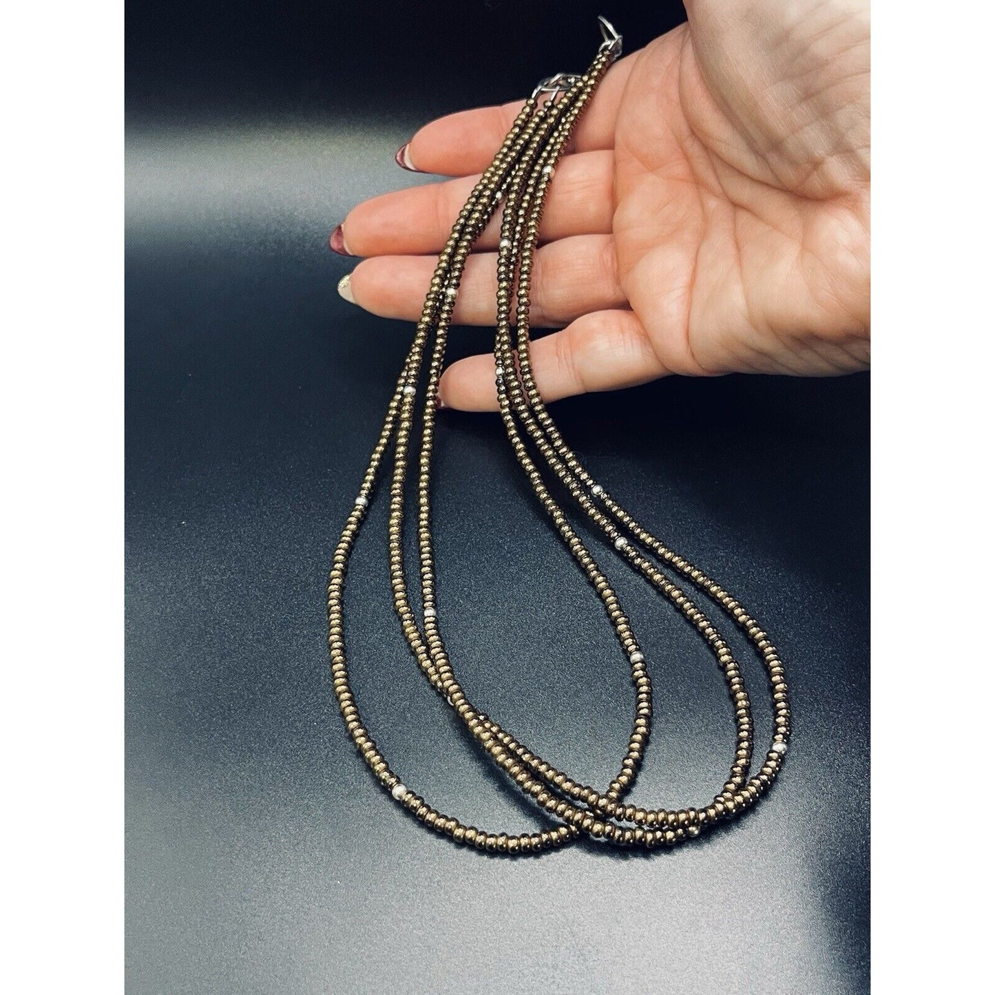 Silpada 18” Copper Brad Triple Strand Necklace 925 Extension L19