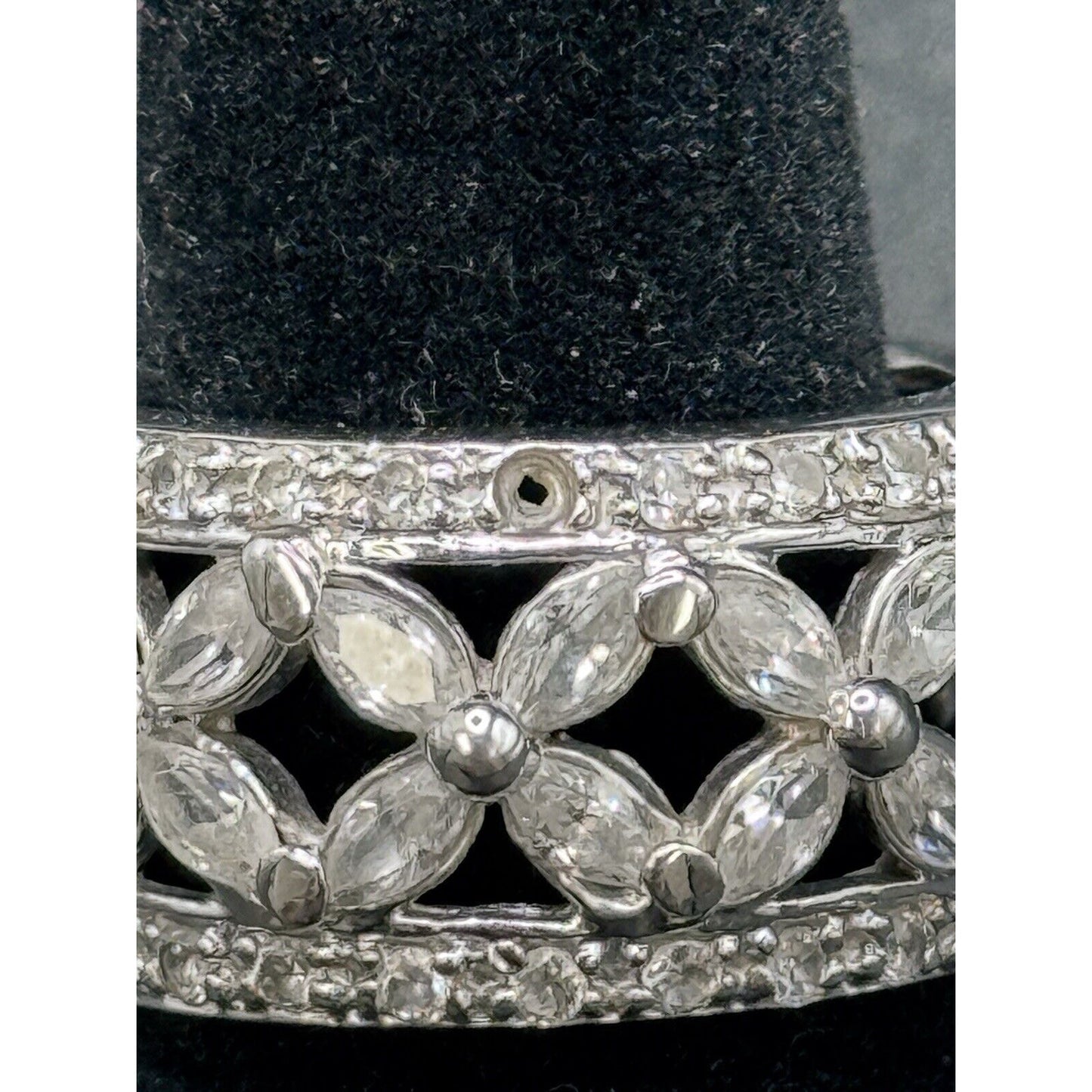 Vintage Sterling Silver C.Z. Open Eternity Band Size 6.00 Small Stone MissingM10