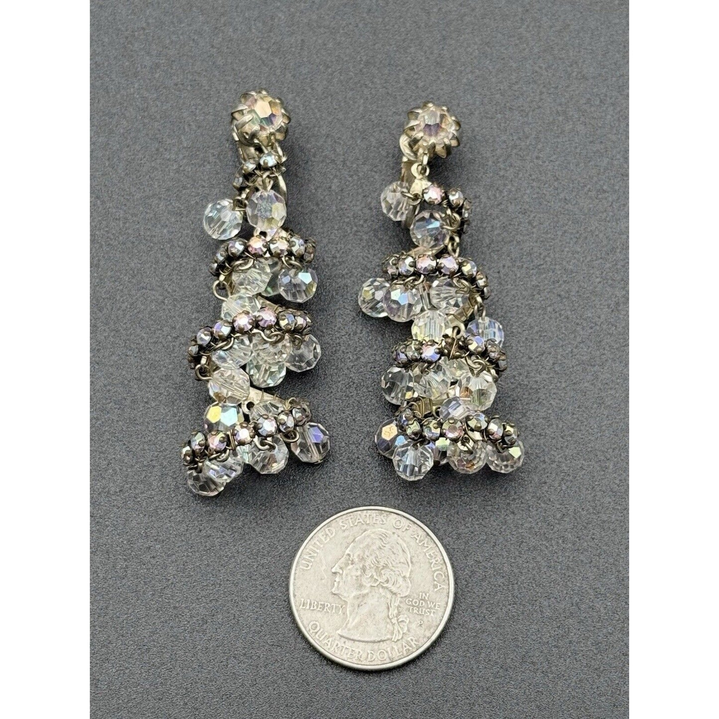 Jonne By Schrager Aurora Borealis Spiral Dangle Earrings N11