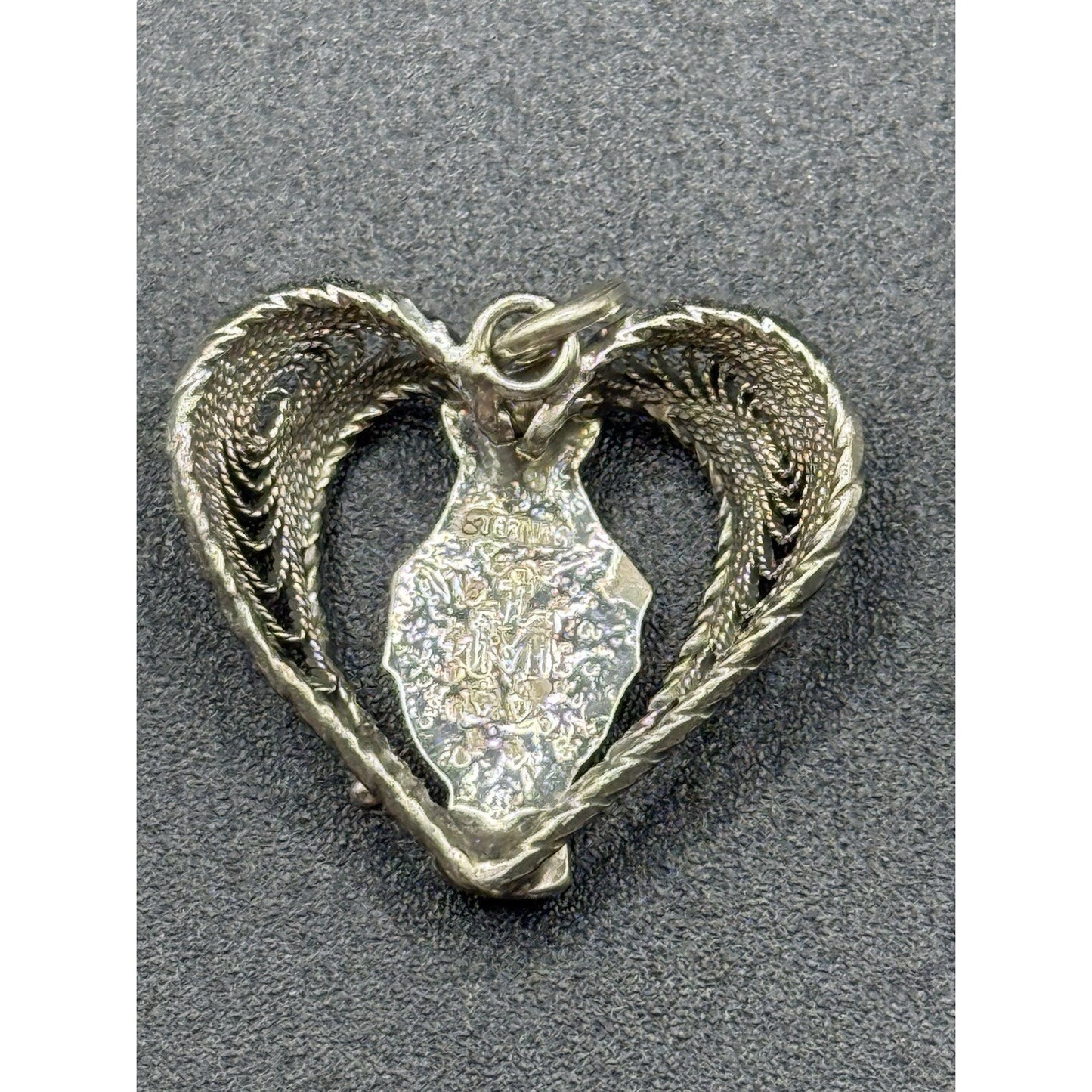 Vintage Sterling Silver Lady Guadeloupe Charm Pendant 925 P6